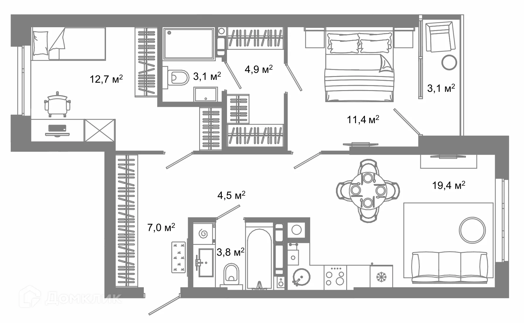 Фото квартиры в ЖК Жилой район Зеленые кварталы