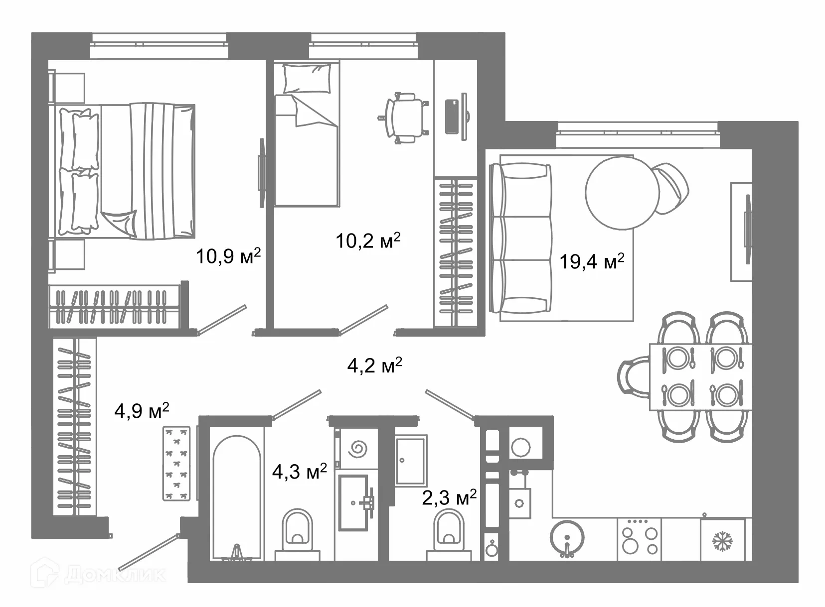 Фото квартиры в ЖК Жилой район Зеленые кварталы