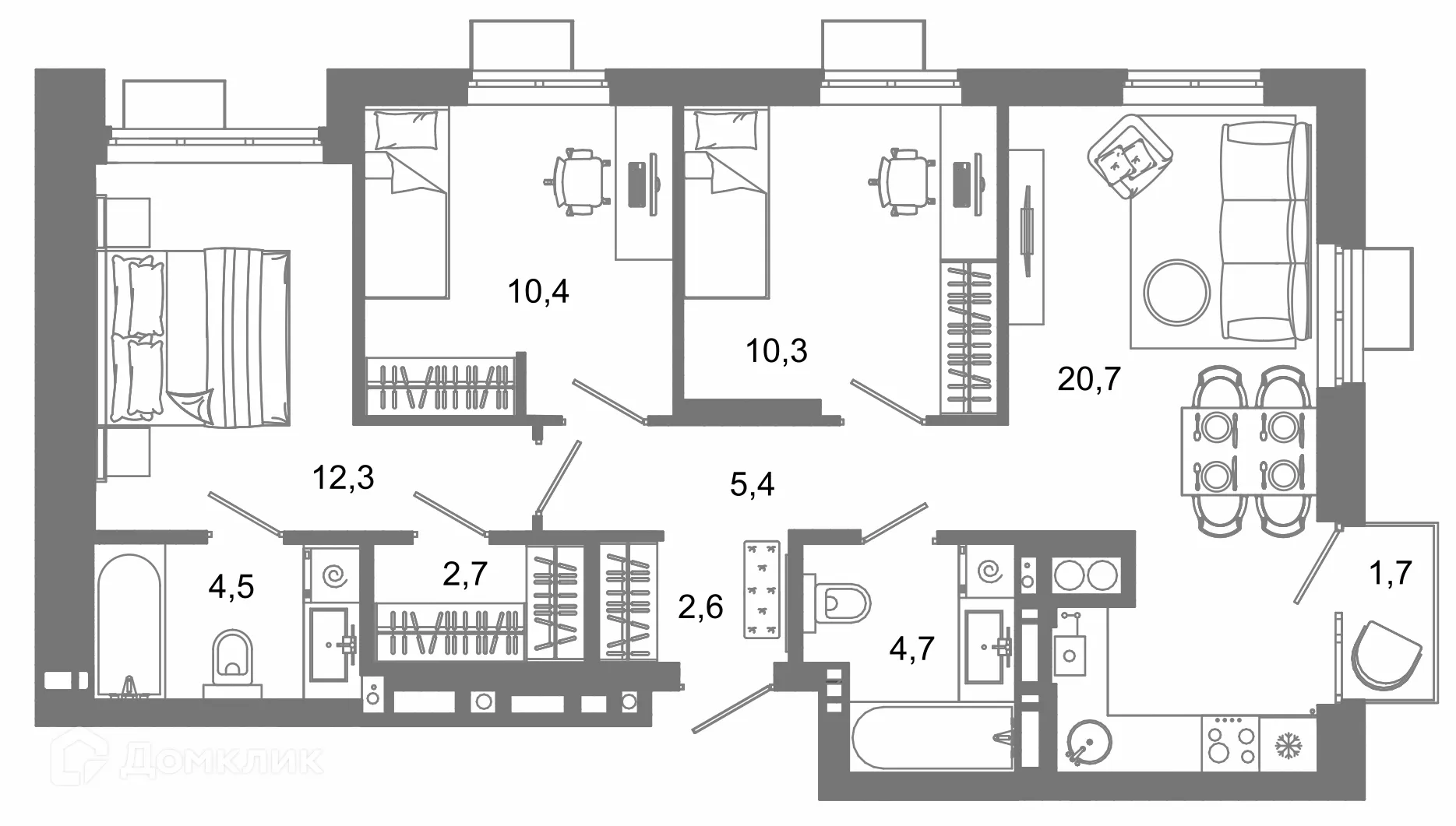 Фото квартиры в ЖК Жилой район Зеленые кварталы