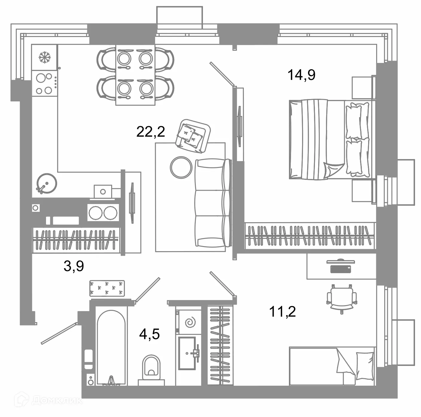 Фото квартиры в ЖК Жилой район Зеленые кварталы