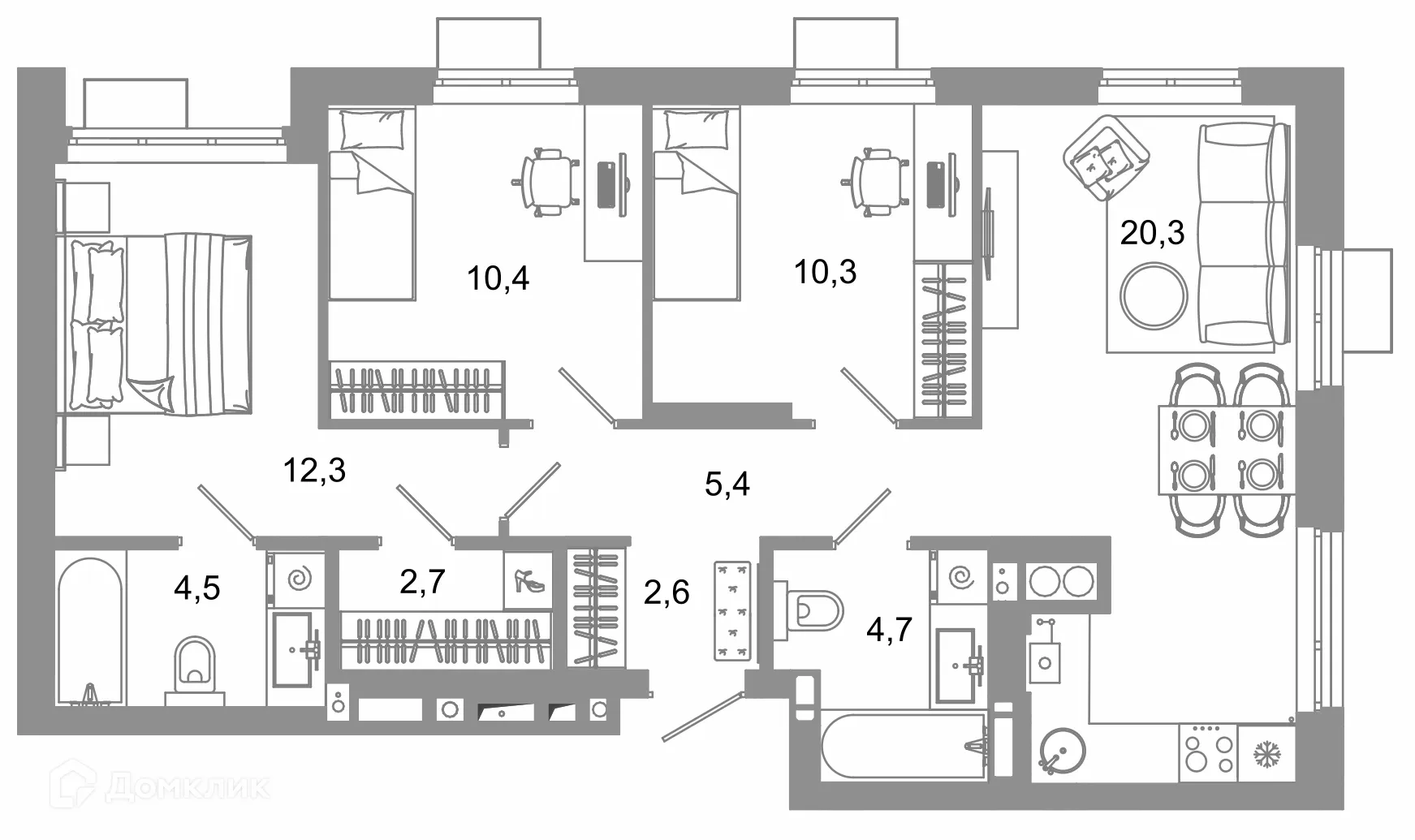 Фото квартиры в ЖК Жилой район Зеленые кварталы