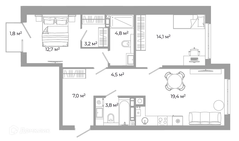 Фото квартиры в ЖК Жилой район Зеленые кварталы