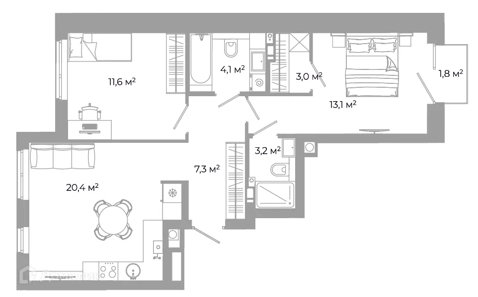 Фото квартиры в ЖК Жилой район Зеленые кварталы