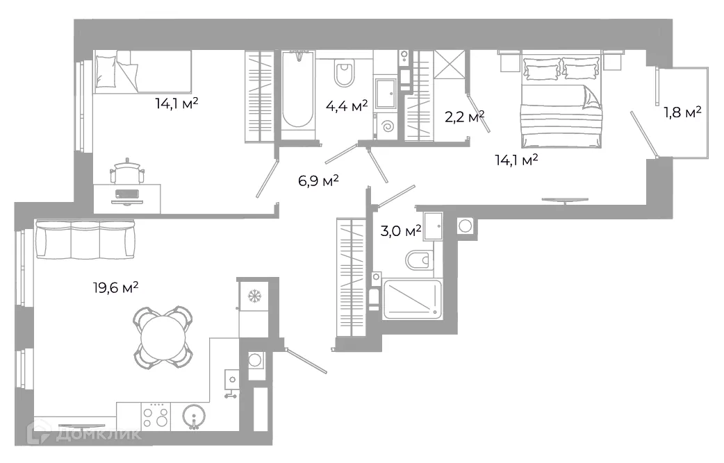 Фото квартиры в ЖК Жилой район Зеленые кварталы