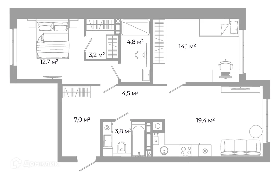 Фото квартиры в ЖК Жилой район Зеленые кварталы