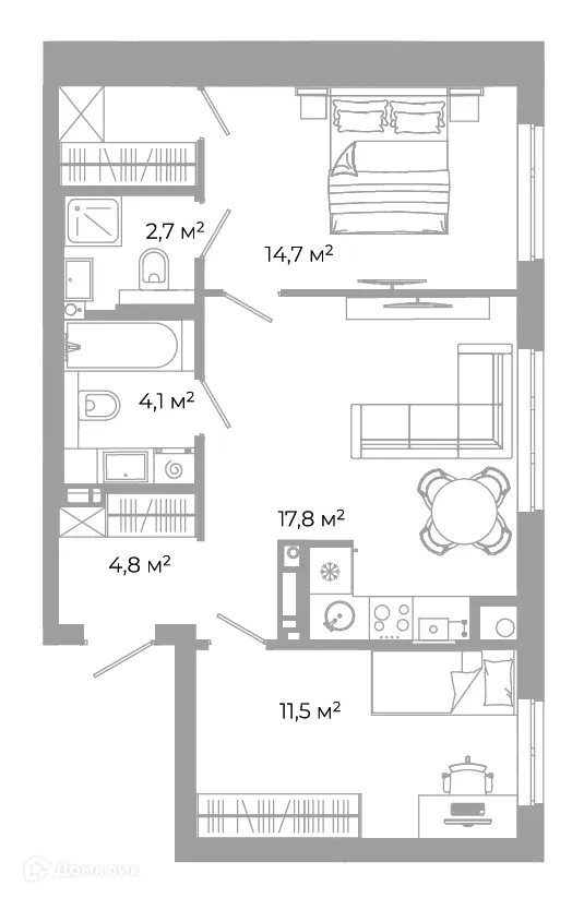 Фото квартиры в ЖК Жилой район Зеленые кварталы