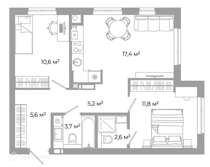 Фото квартиры в ЖК Жилой район Зеленые кварталы