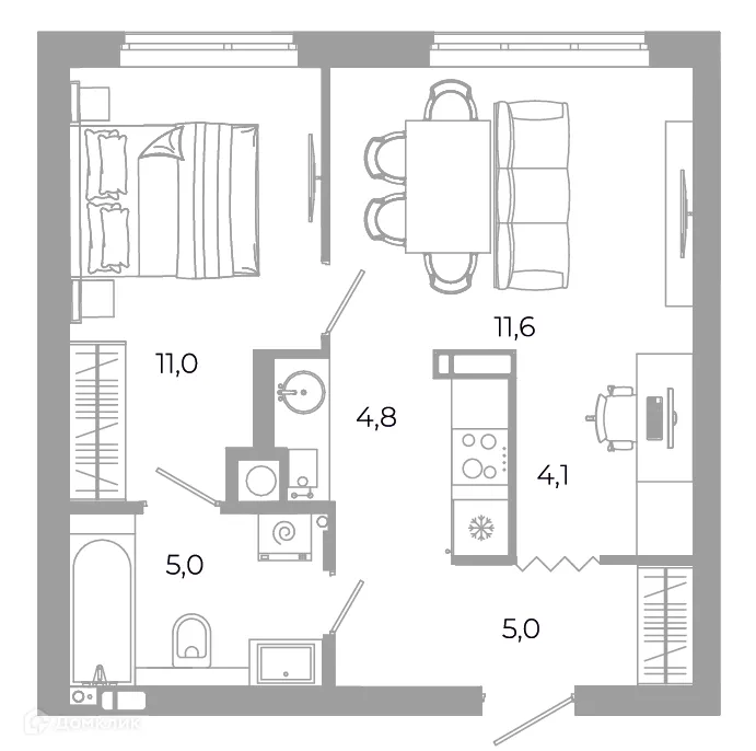 Фото квартиры в ЖК Жилой район Зеленые кварталы