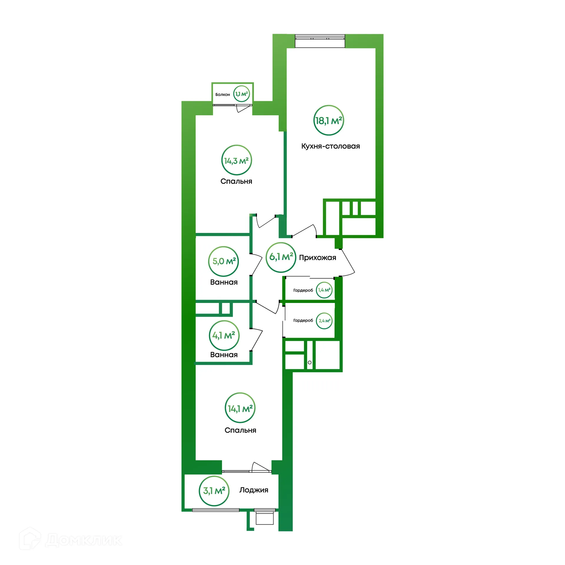Фото квартиры в ЖК Калина Парк