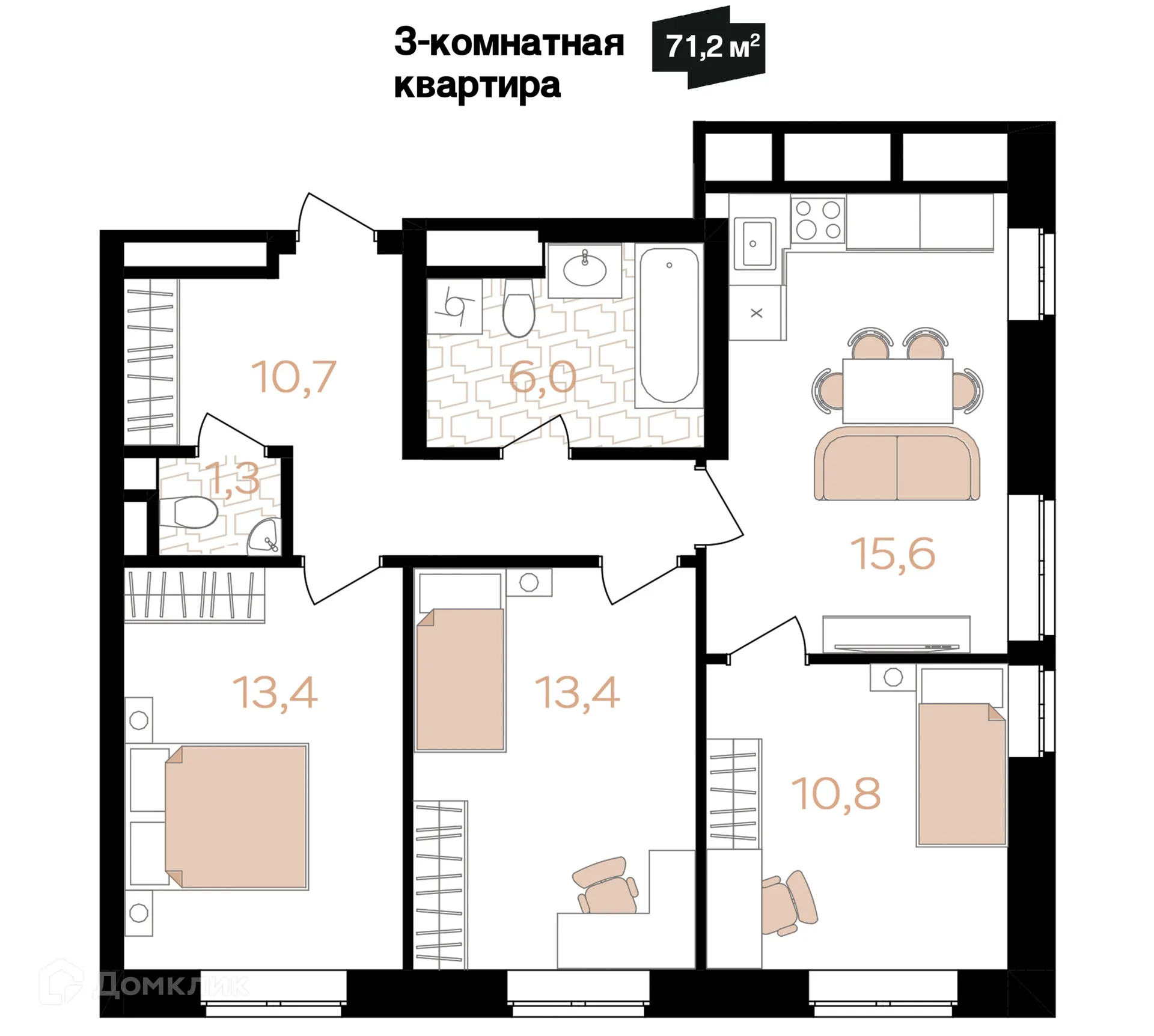Фото квартиры в ЖК Лазурный