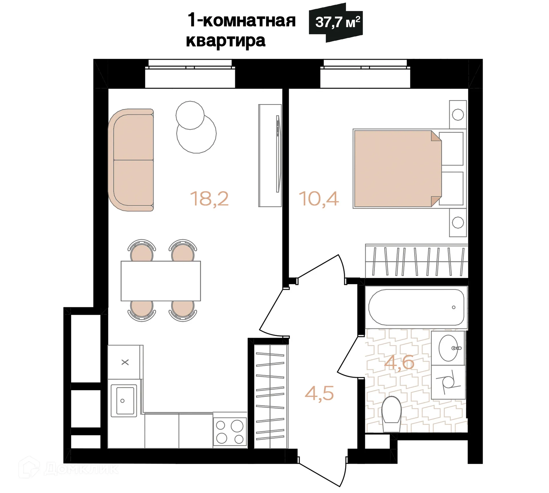 Фото квартиры в ЖК Лазурный