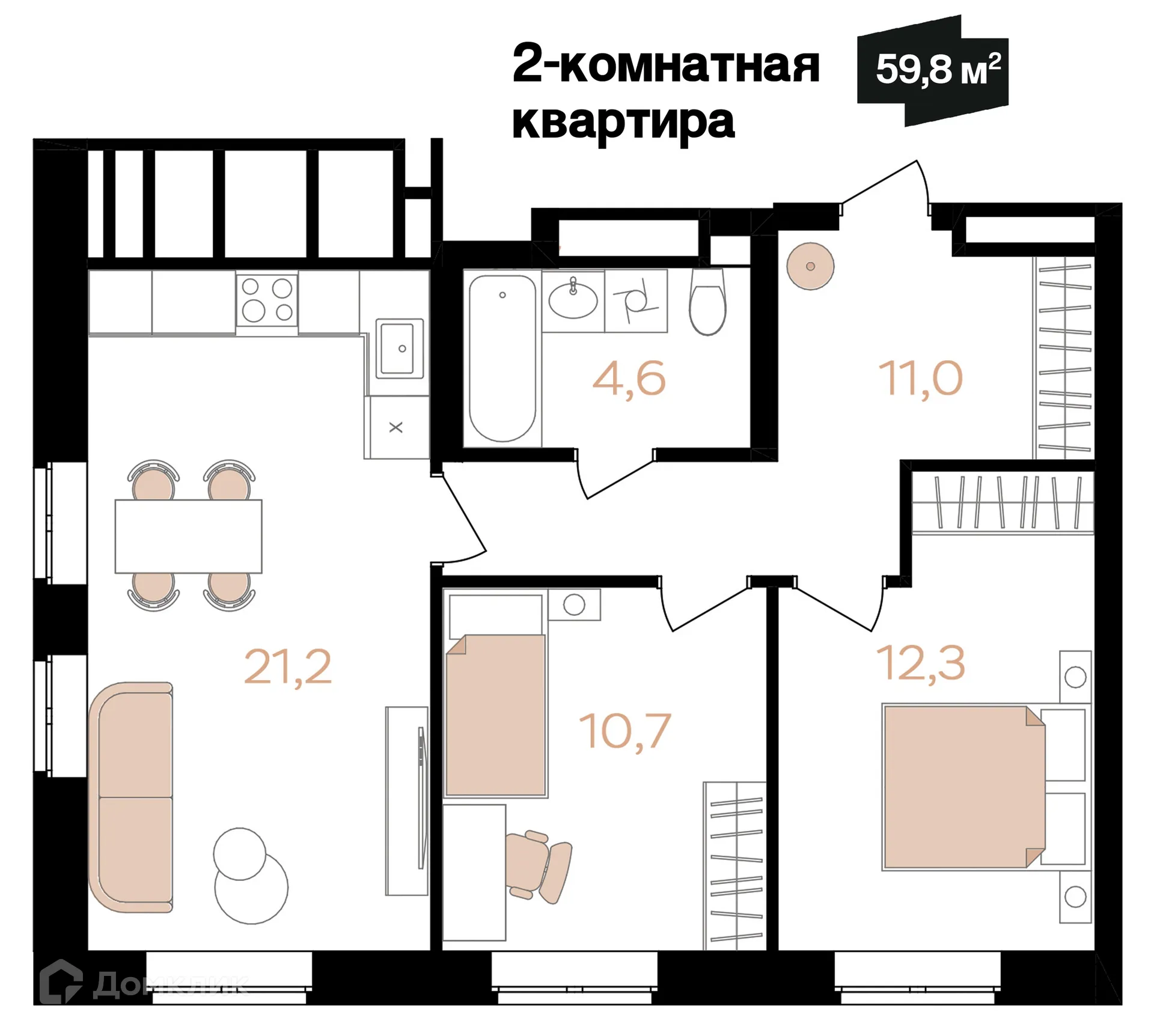 Фото квартиры в ЖК Лазурный