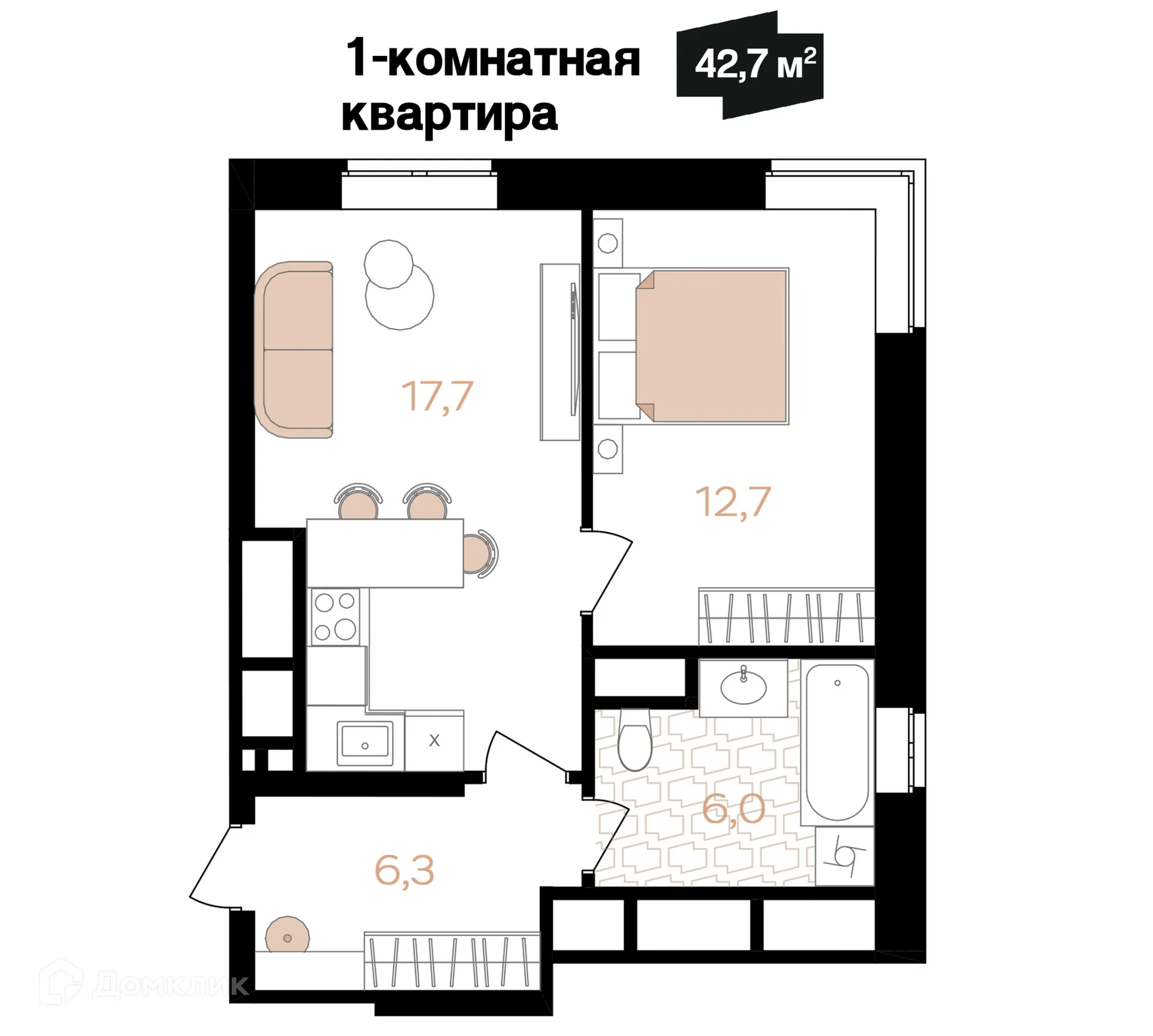 Фото квартиры в ЖК Лазурный