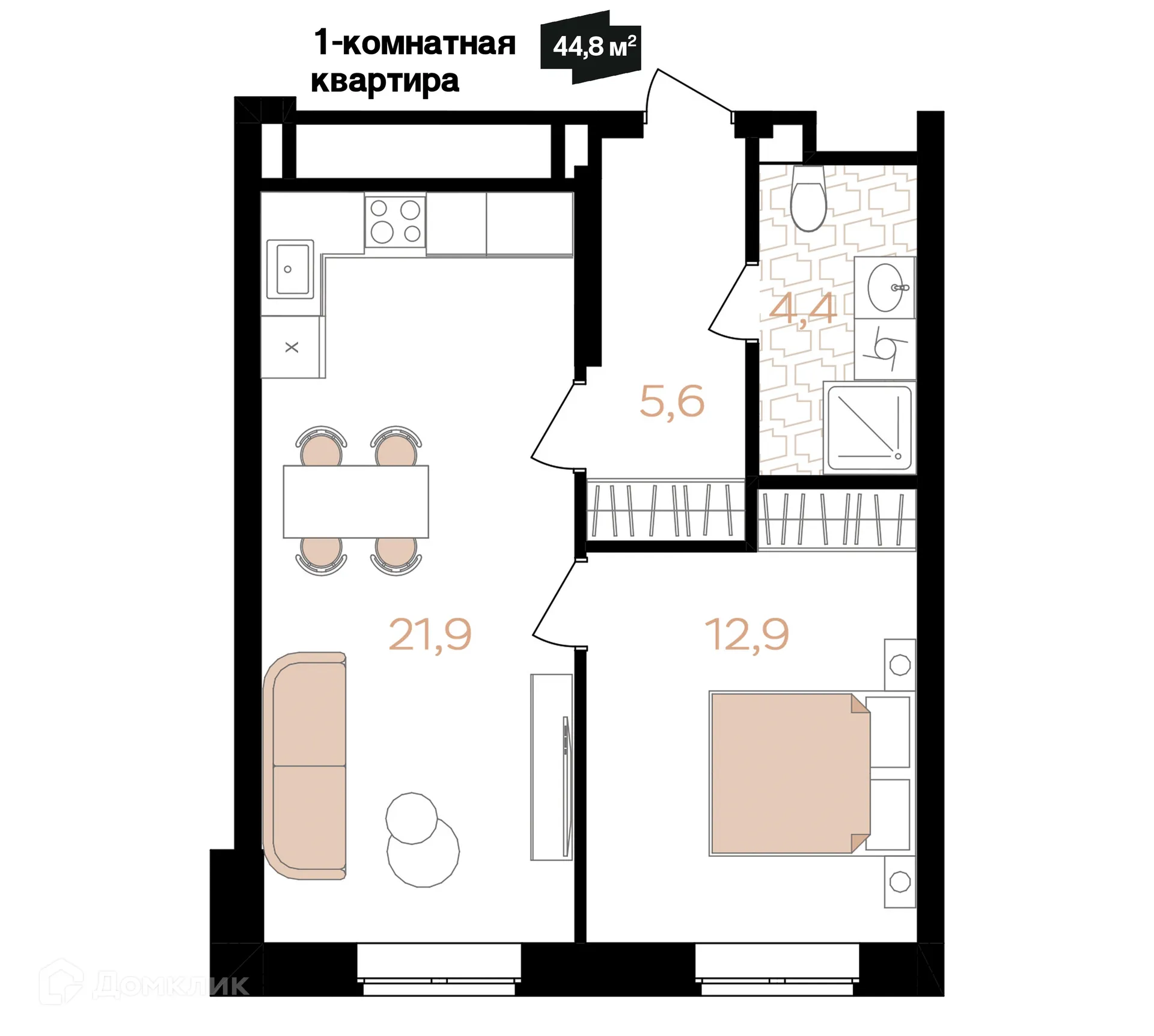 Фото квартиры в ЖК Лазурный