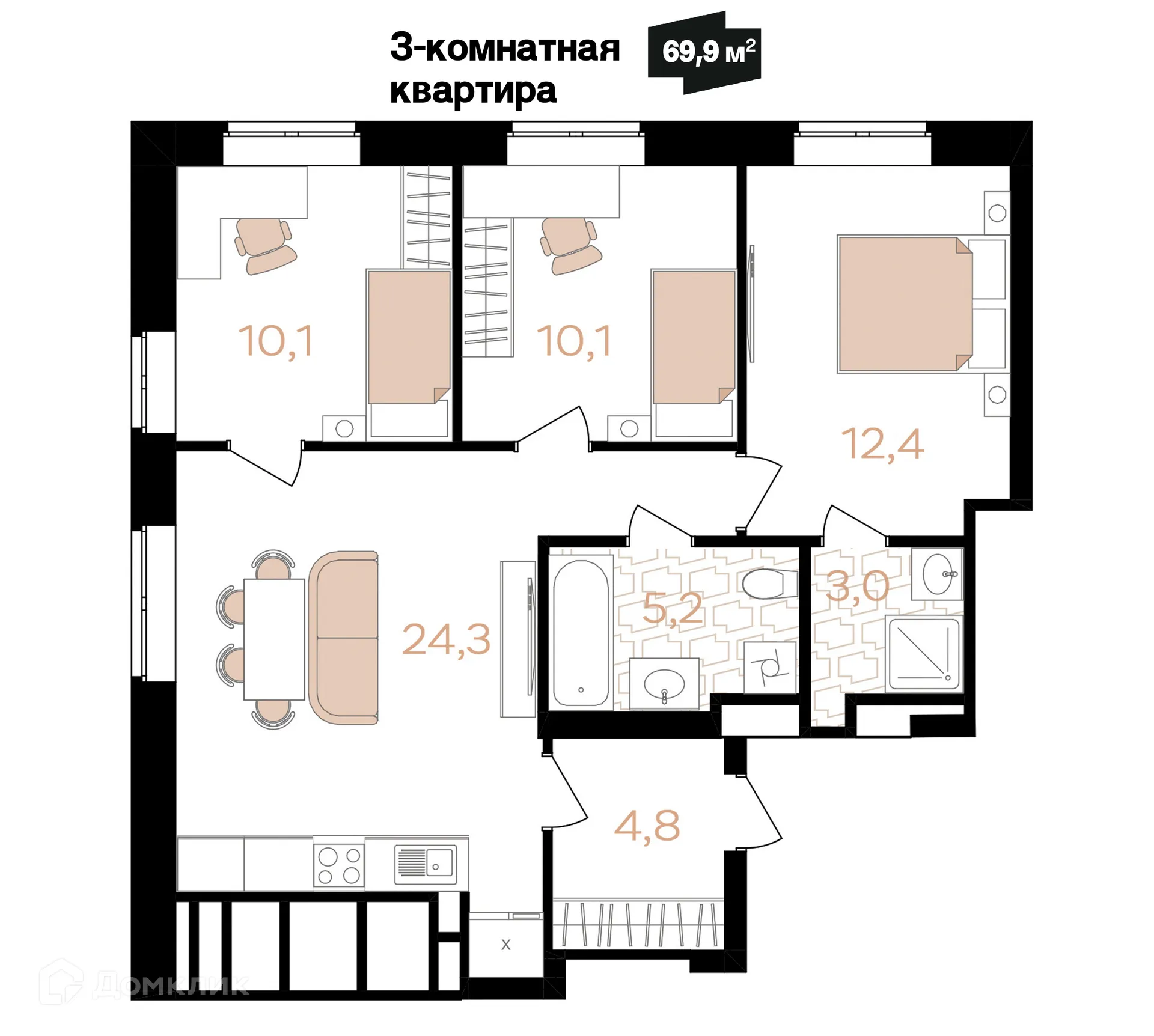 Фото квартиры в ЖК Лазурный