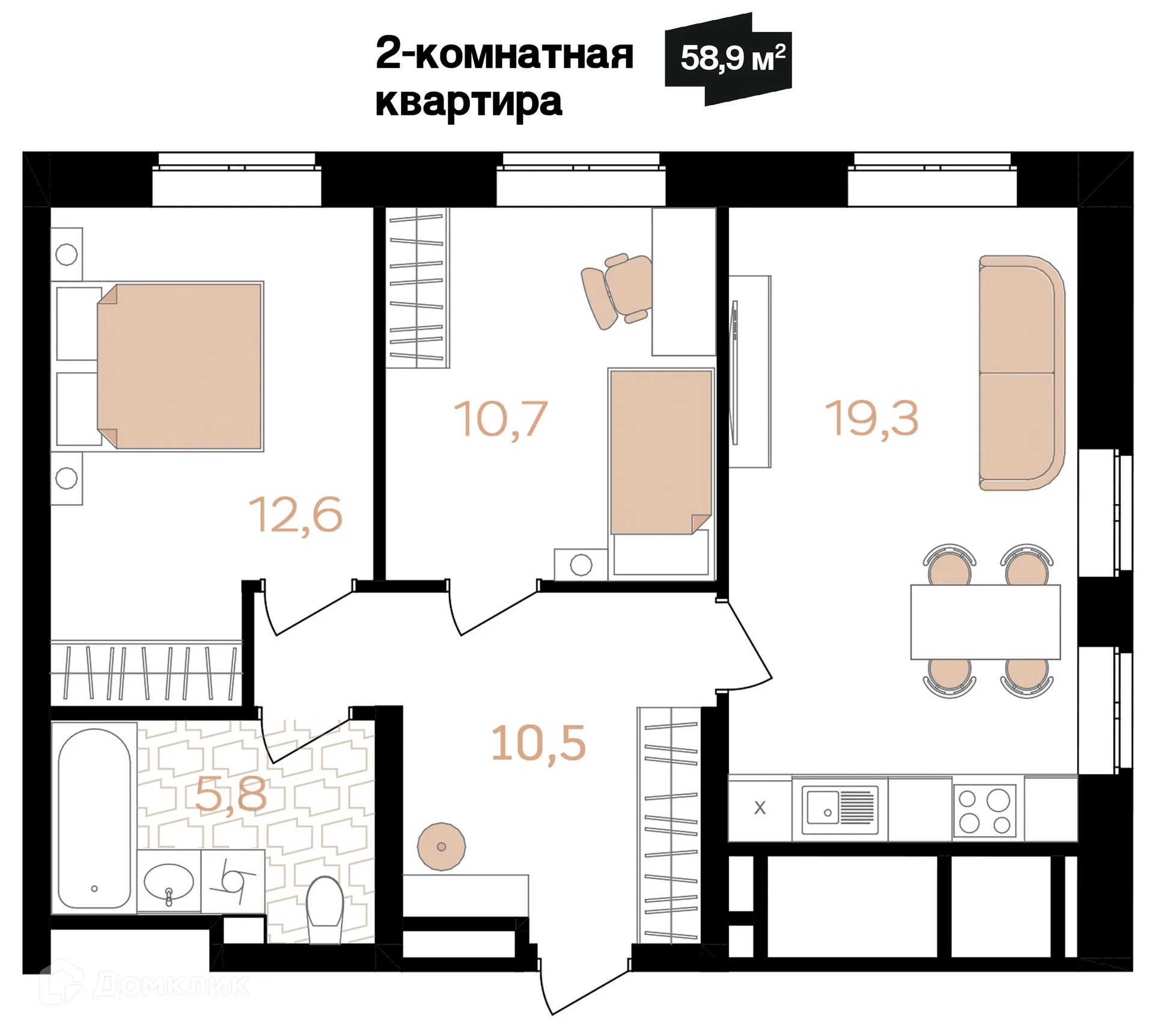 Фото квартиры в ЖК Лазурный