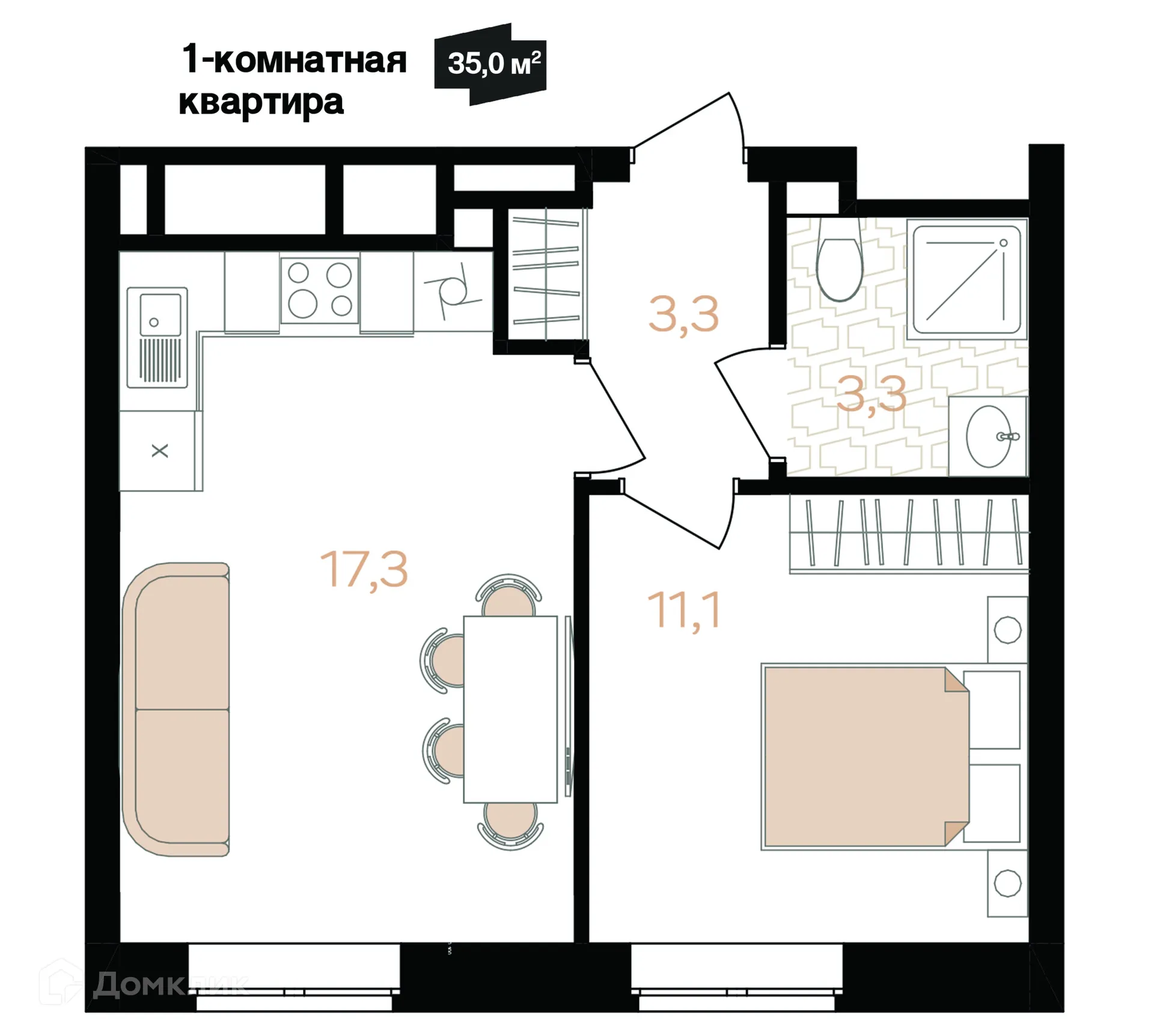 Фото квартиры в ЖК Лазурный