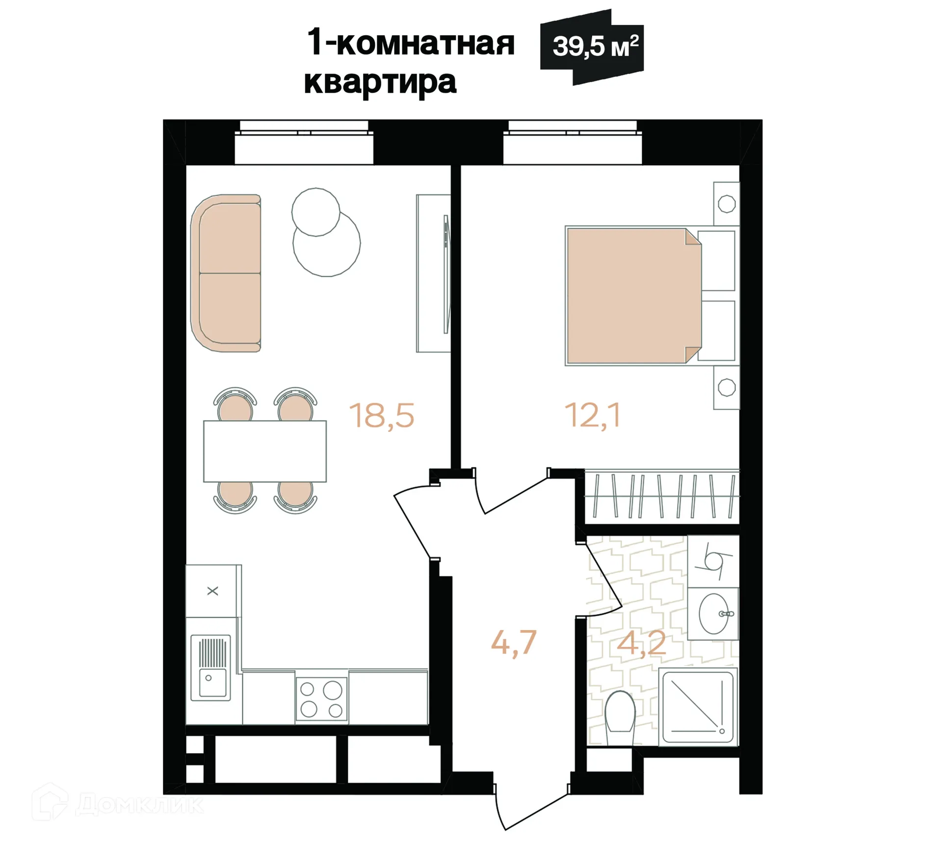 Фото квартиры в ЖК Лазурный