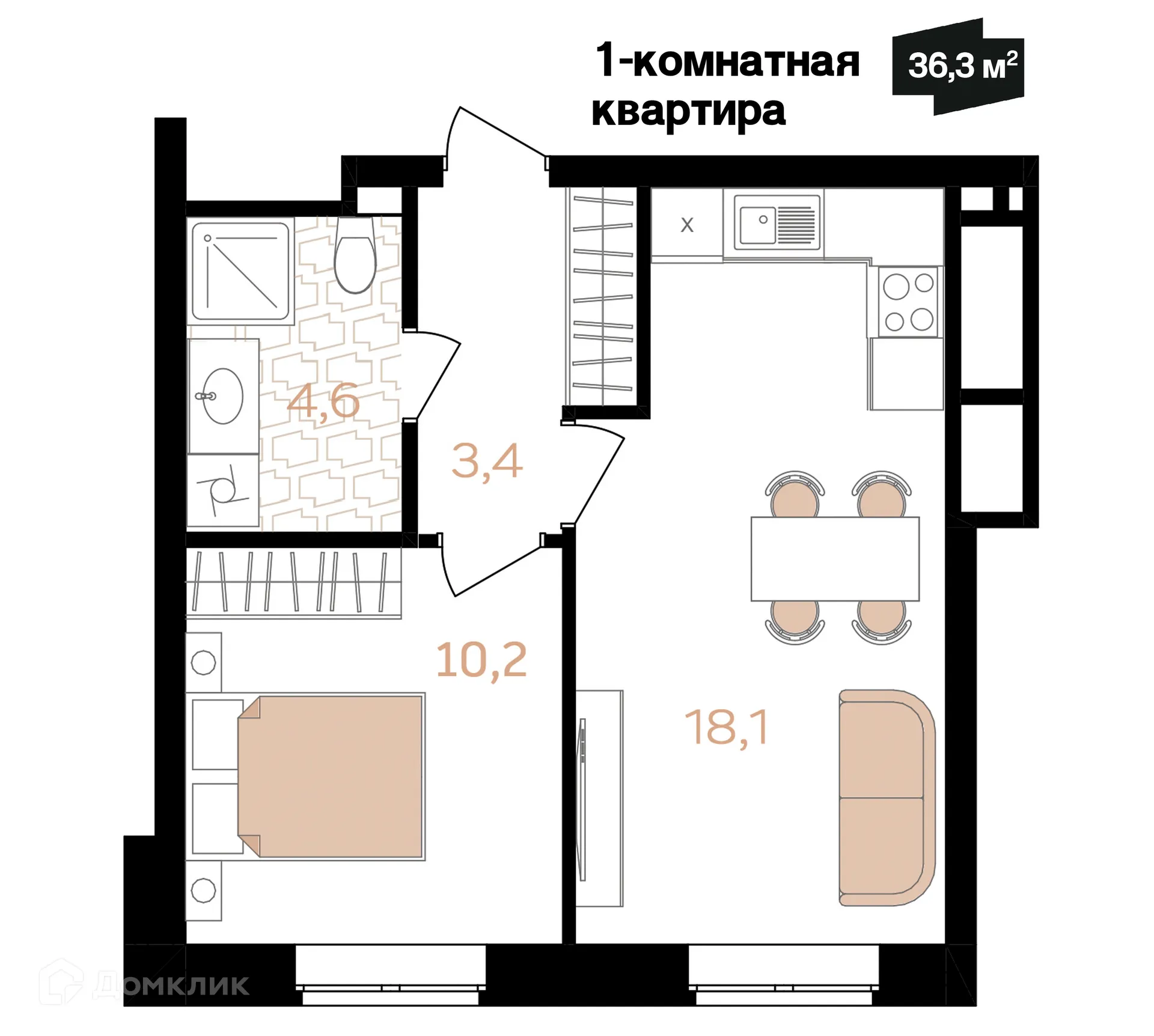 Фото квартиры в ЖК Лазурный