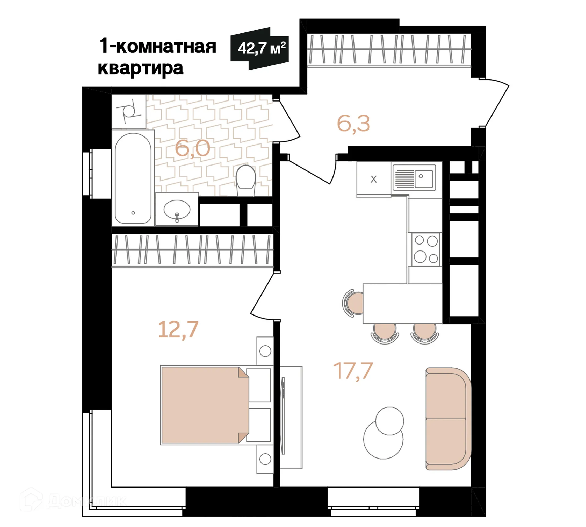 Фото квартиры в ЖК Лазурный