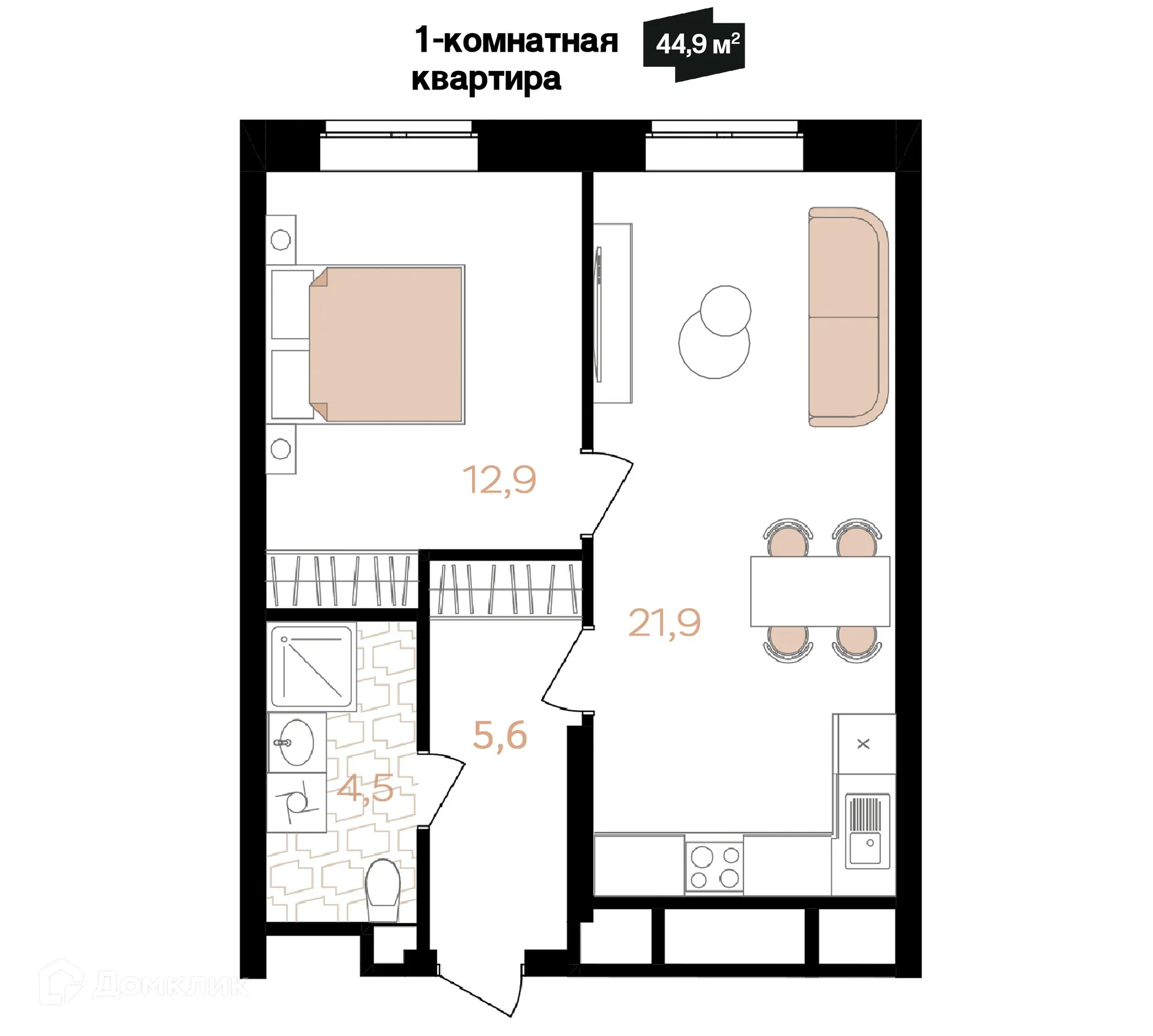 Фото квартиры в ЖК Лазурный