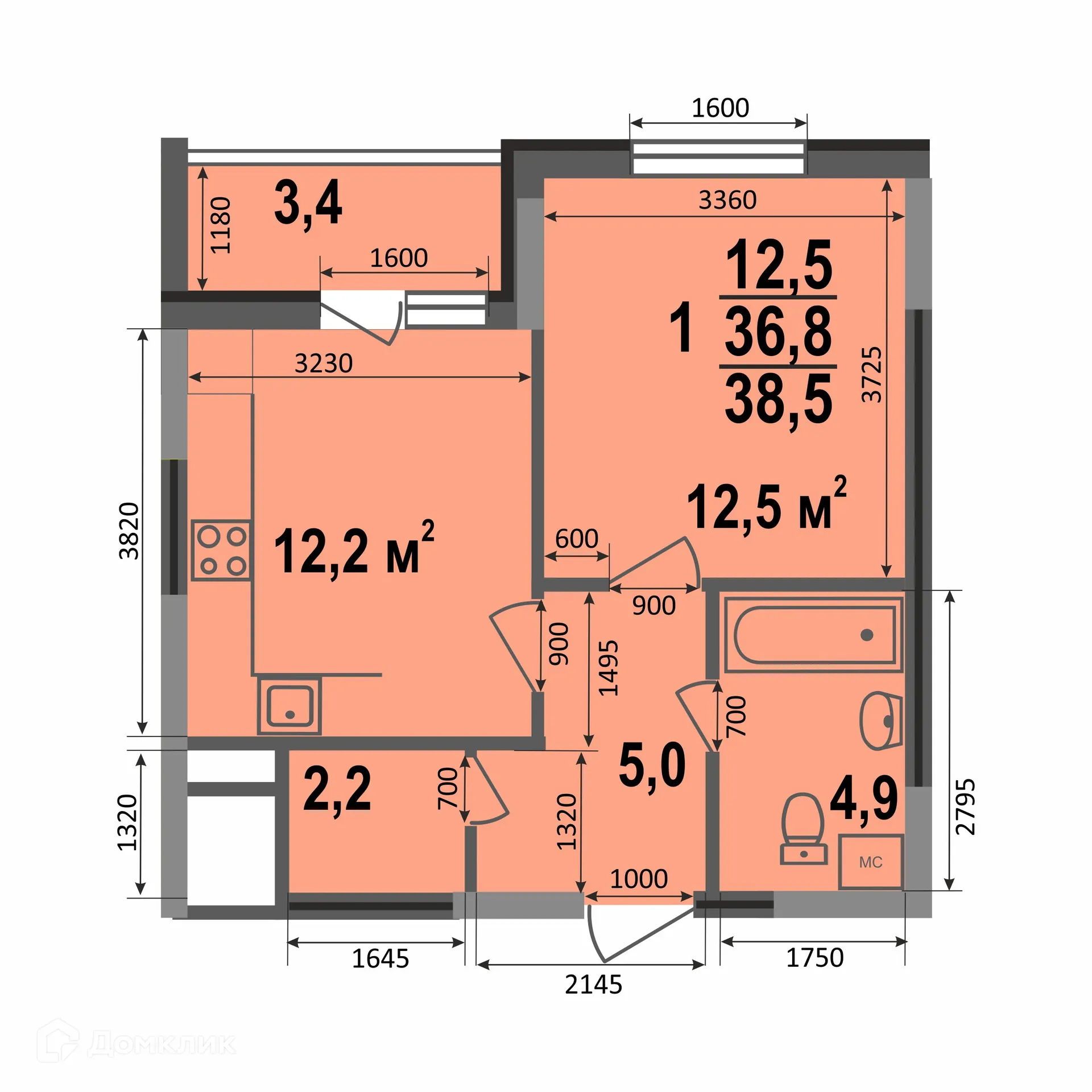 Фото квартиры в ЖК "Смоленская 3Б"