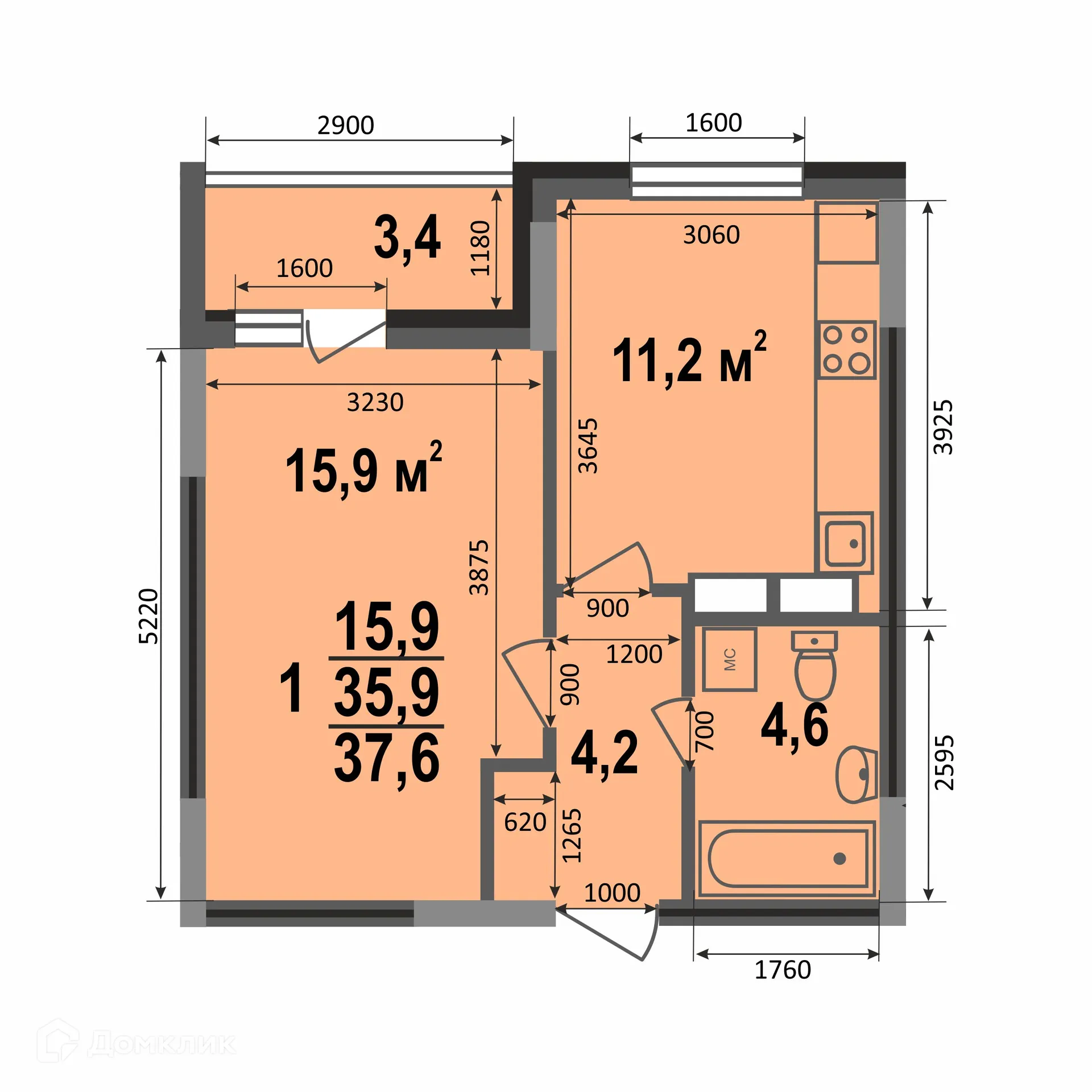 Фото квартиры в ЖК "Смоленская 3Б"