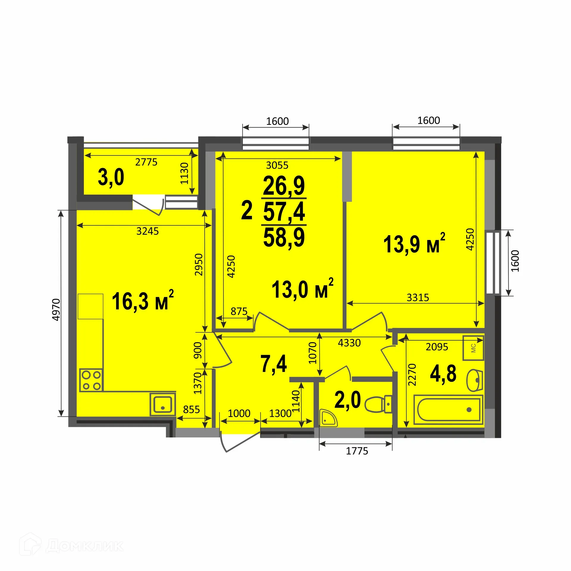 Фото квартиры в ЖК Смоленская 3а