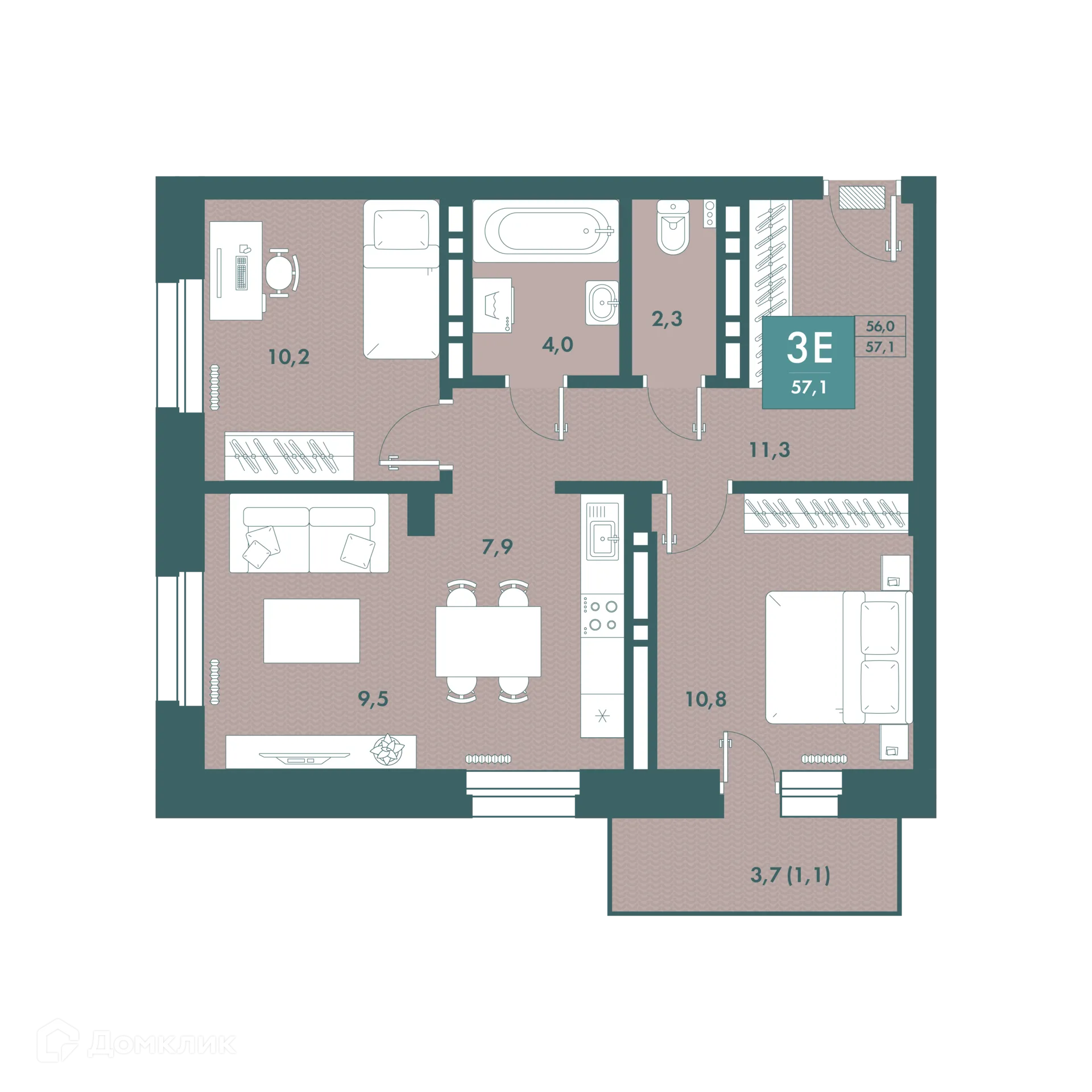 Фото квартиры в ЖК Дом по ул.Проезжая