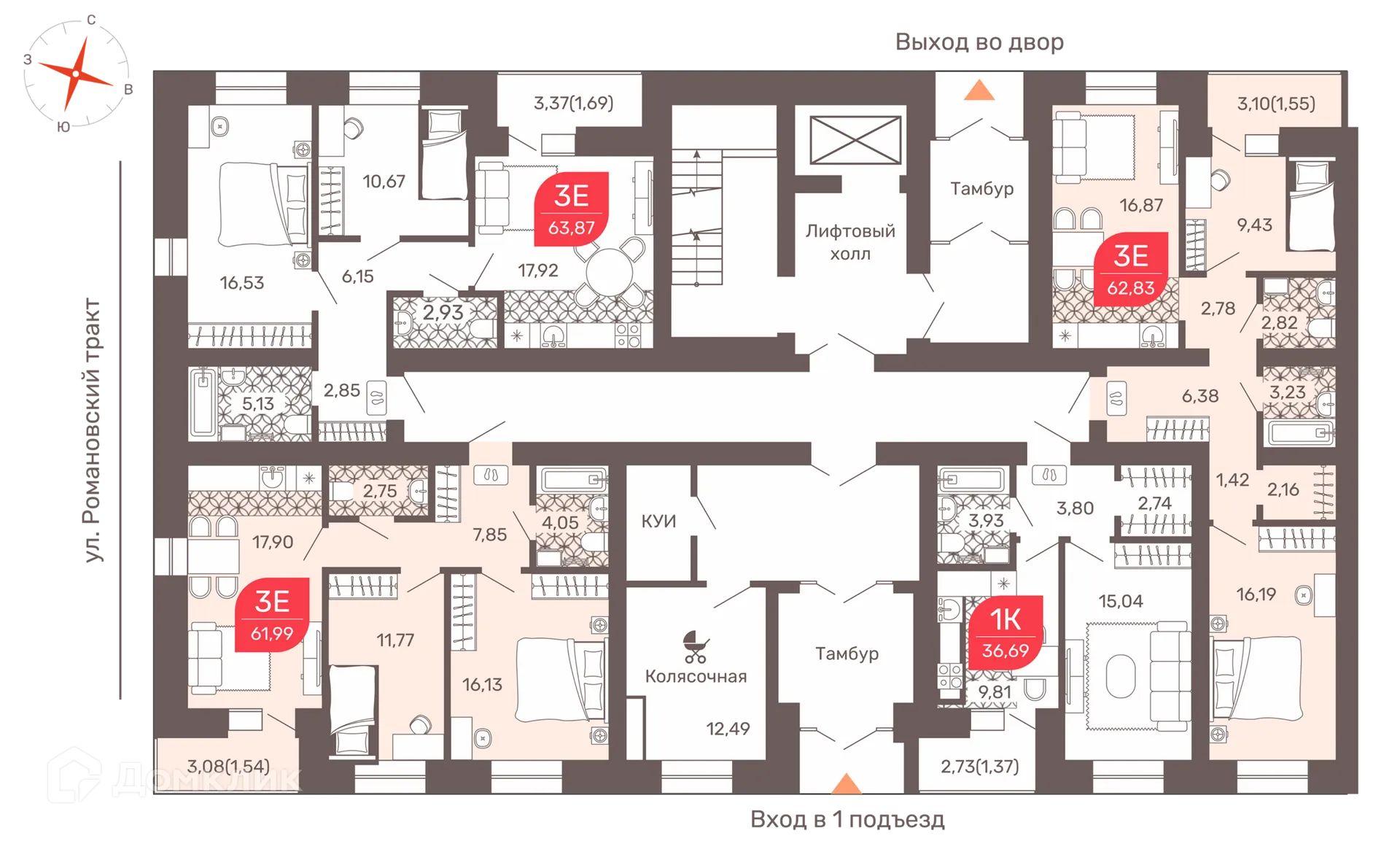 Фото квартиры в ЖК Микрорайон Романовский