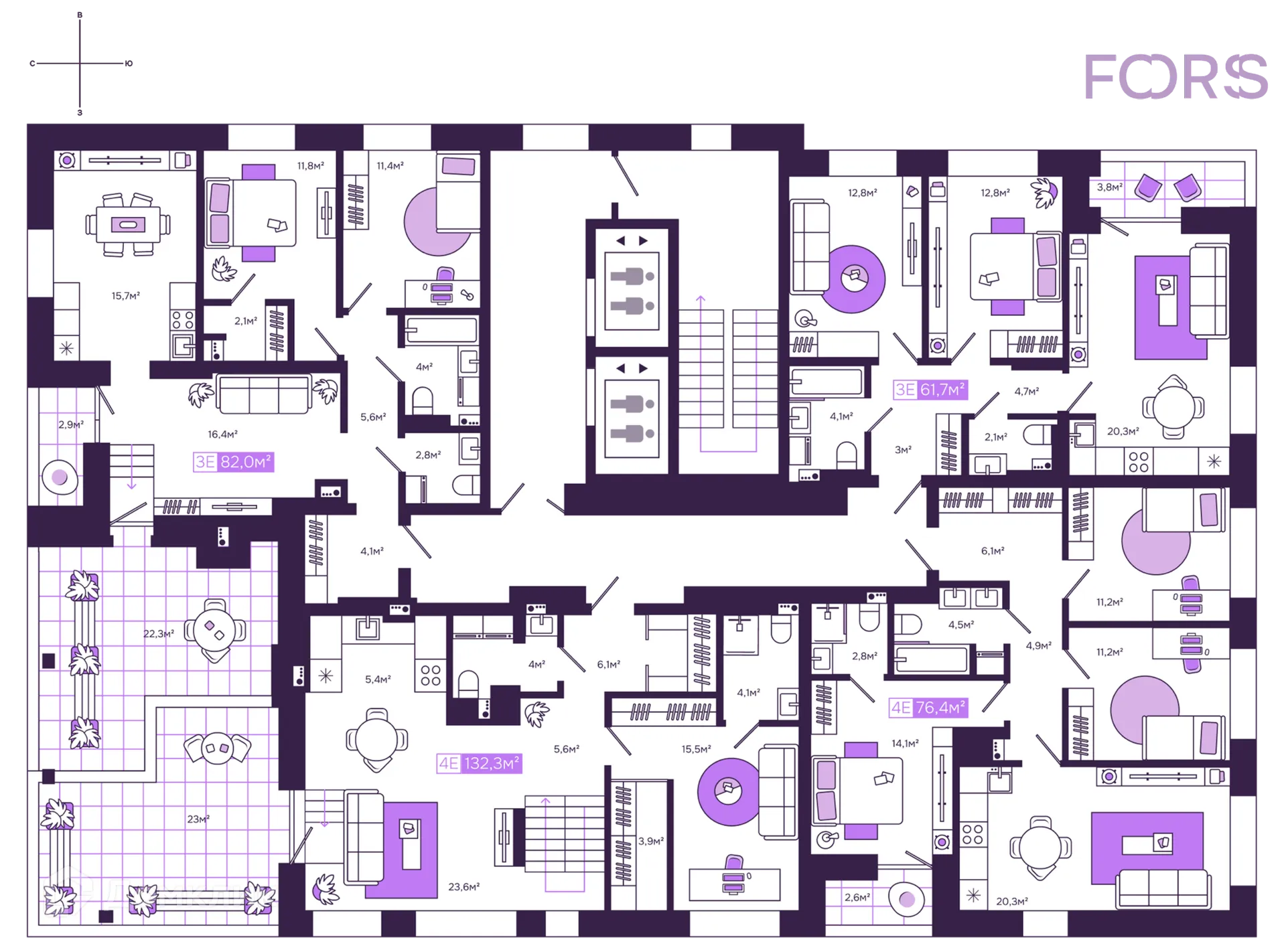 Фото квартиры в ЖК Дом бизнес-класса "Fors"