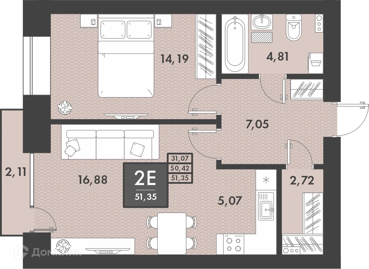 Фото квартиры в ЖК PRO ЖК НА PROЕЗЖЕЙ