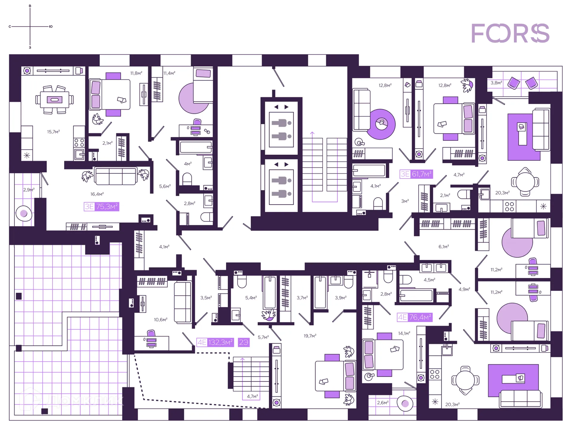 Фото квартиры в ЖК Дом бизнес-класса "Fors"