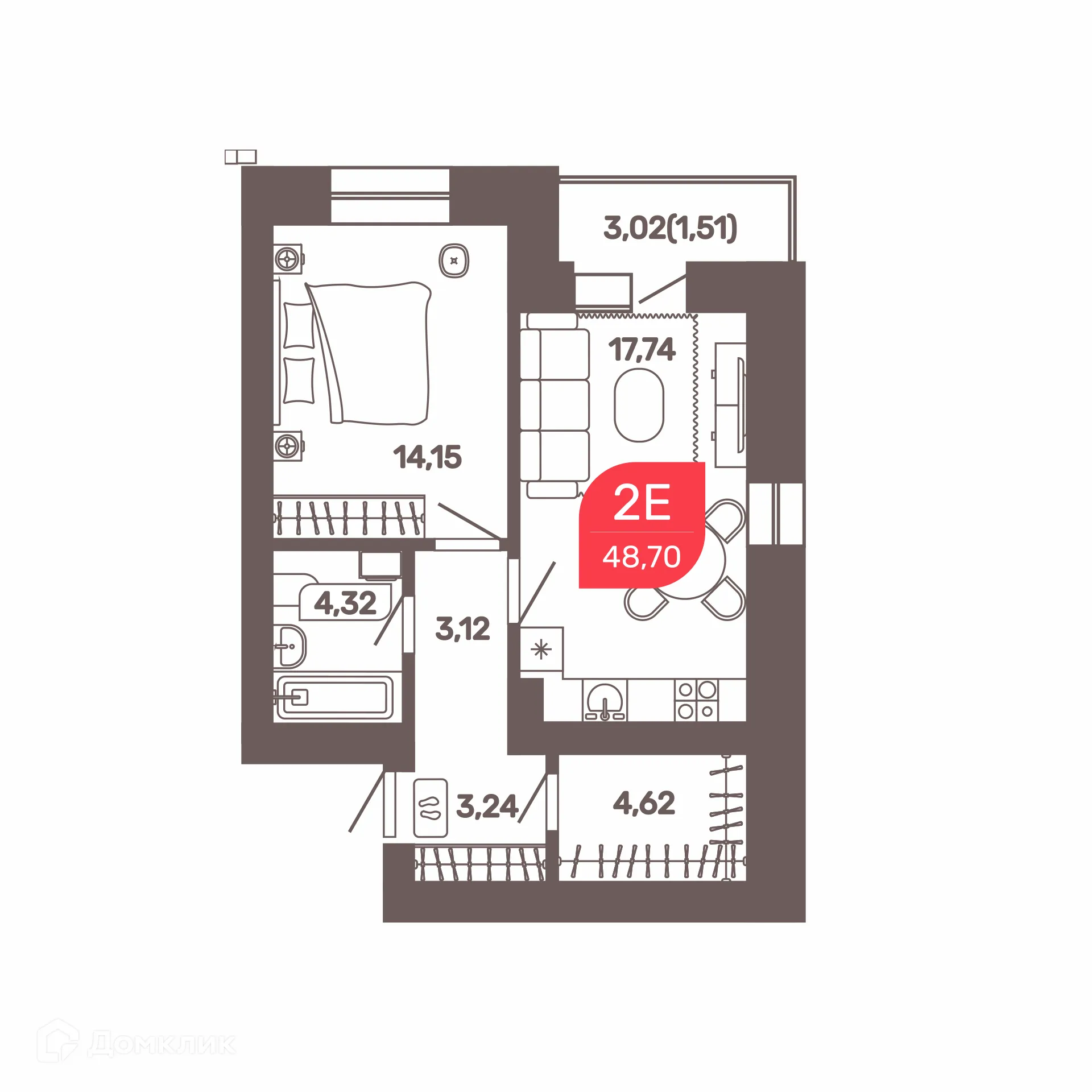 Фото квартиры в ЖК Микрорайон Романовский