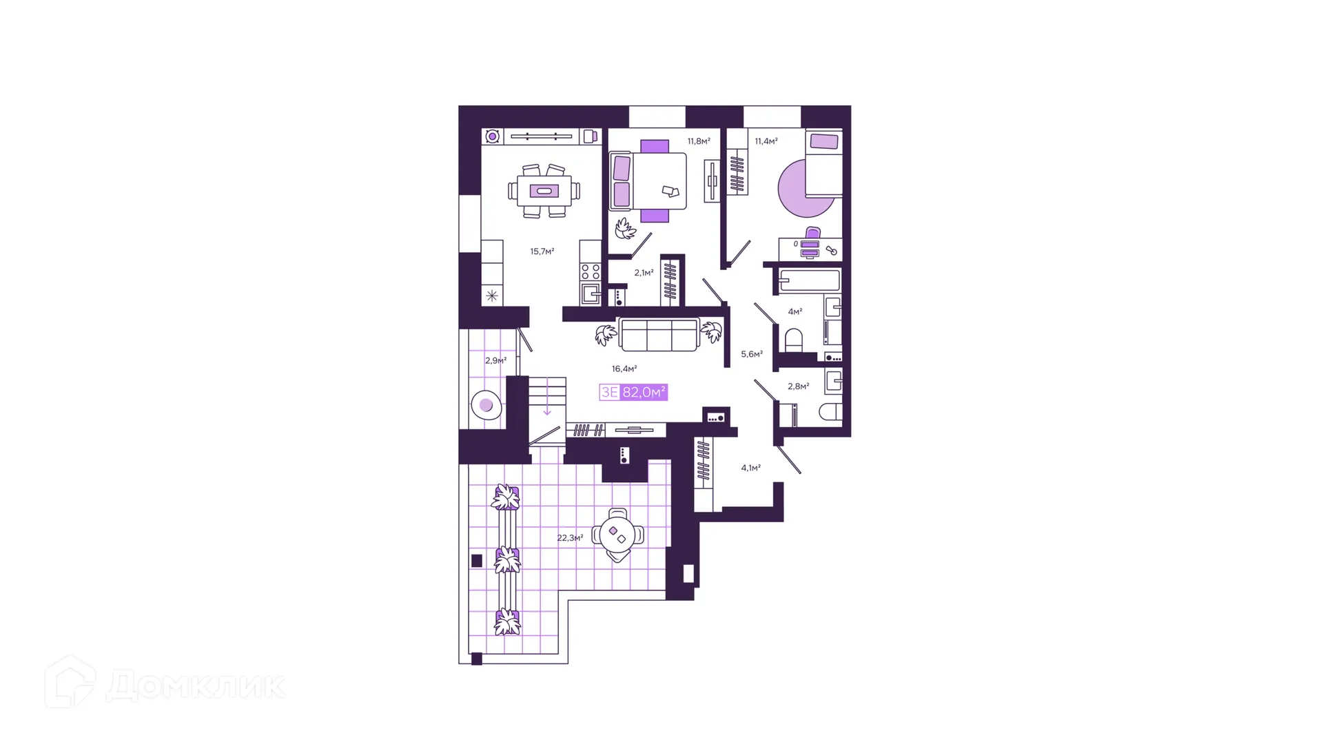 Фото квартиры в ЖК Дом бизнес-класса "Fors"