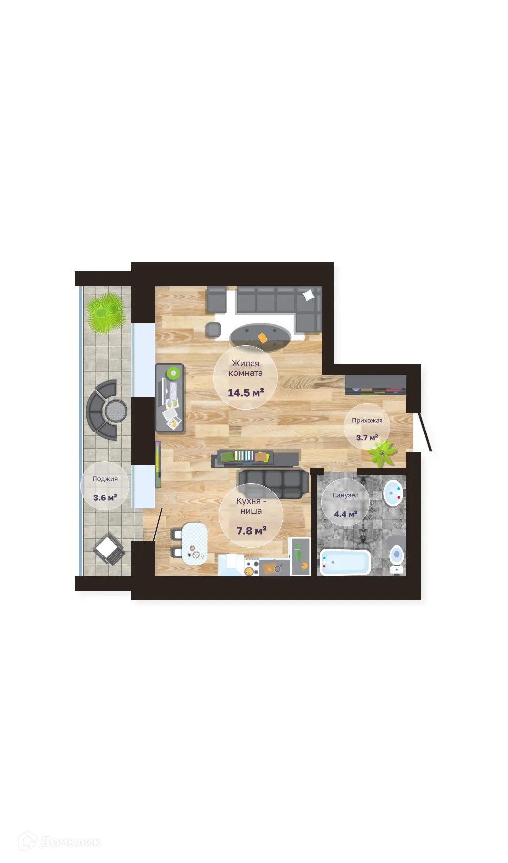 Фото квартиры в ЖК Багульник