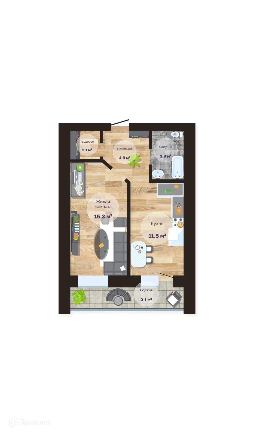 Фото квартиры в ЖК Багульник