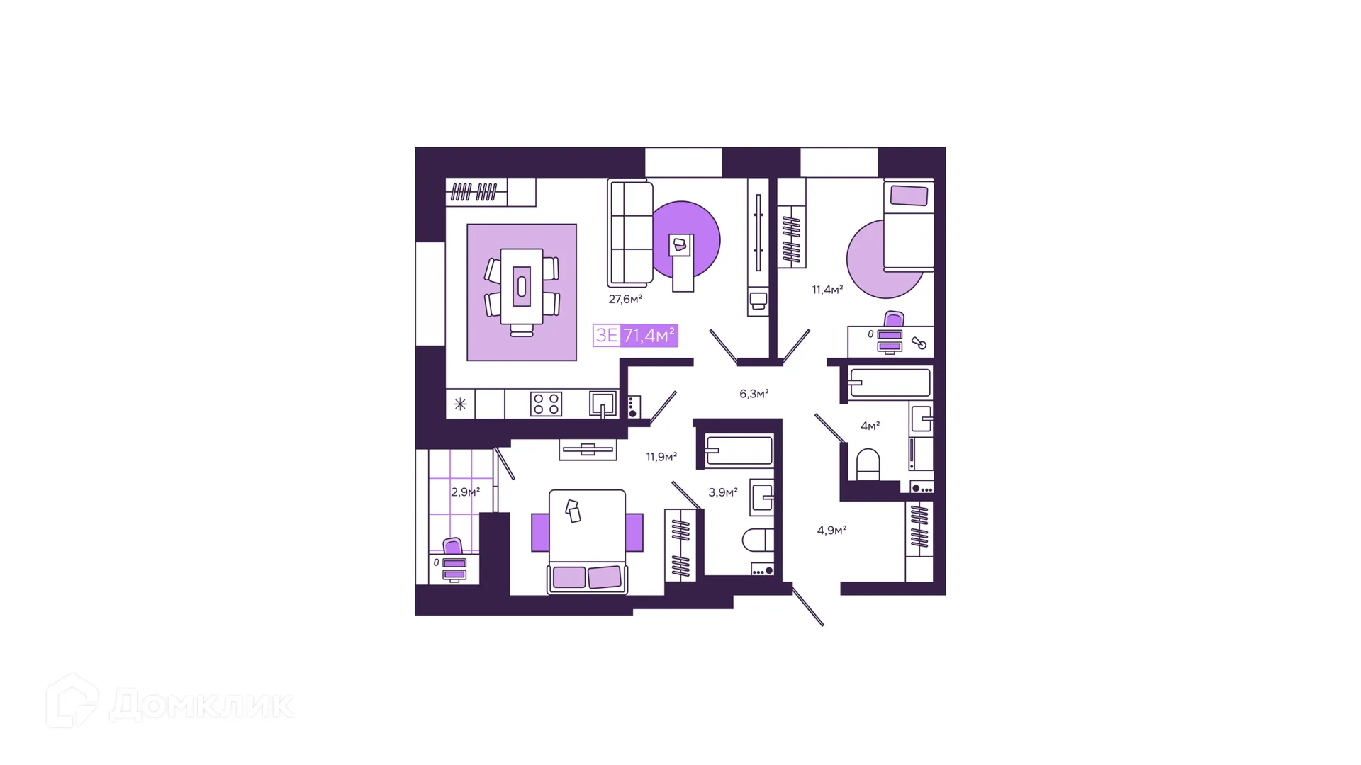 Фото квартиры в ЖК Дом бизнес-класса "Fors"