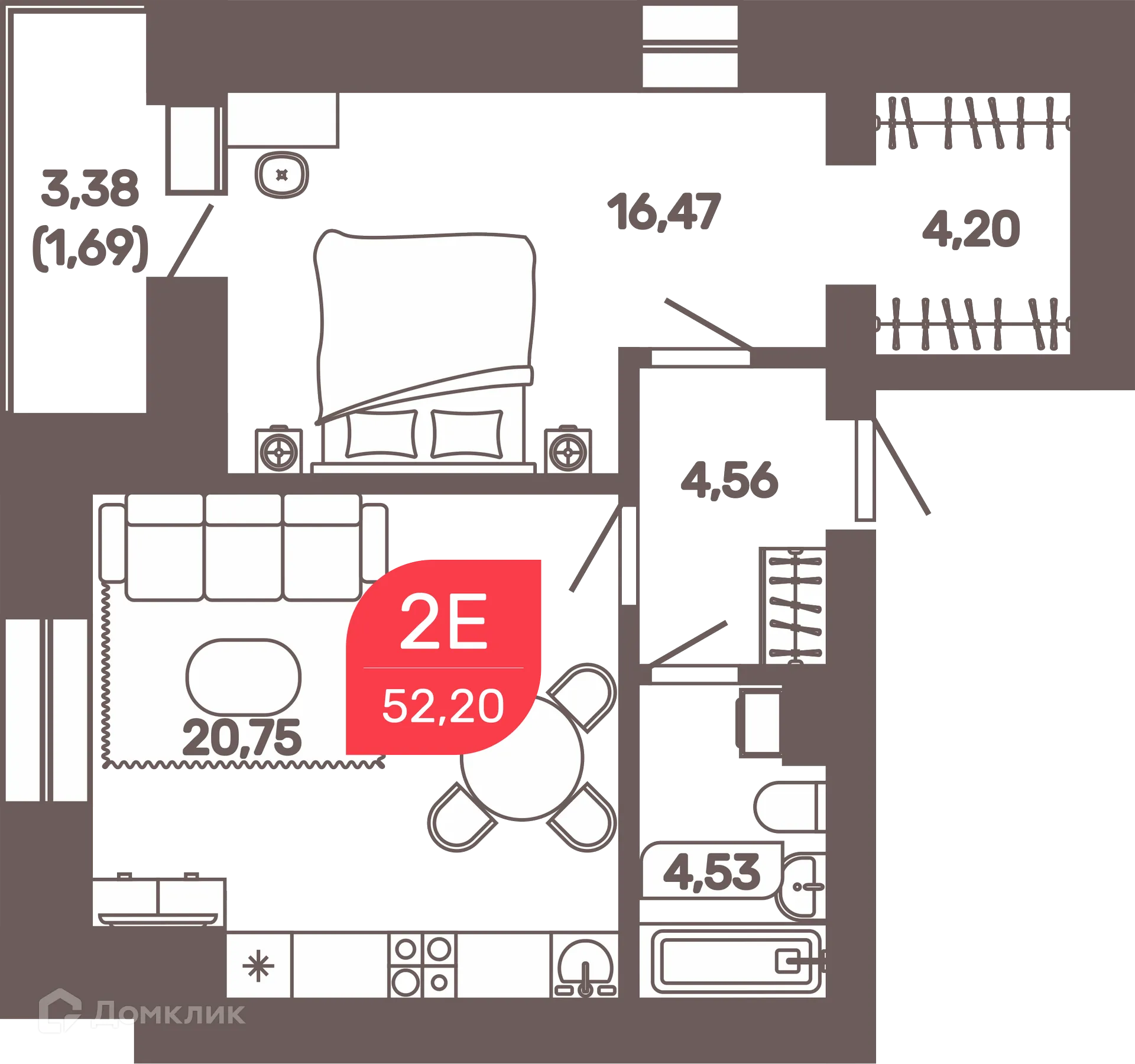 Фото квартиры в ЖК Микрорайон Романовский
