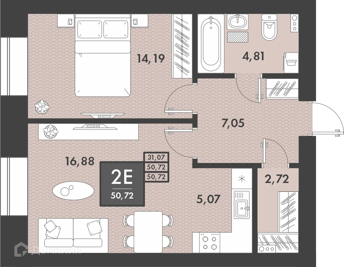 Фото квартиры в ЖК PRO ЖК НА PROЕЗЖЕЙ