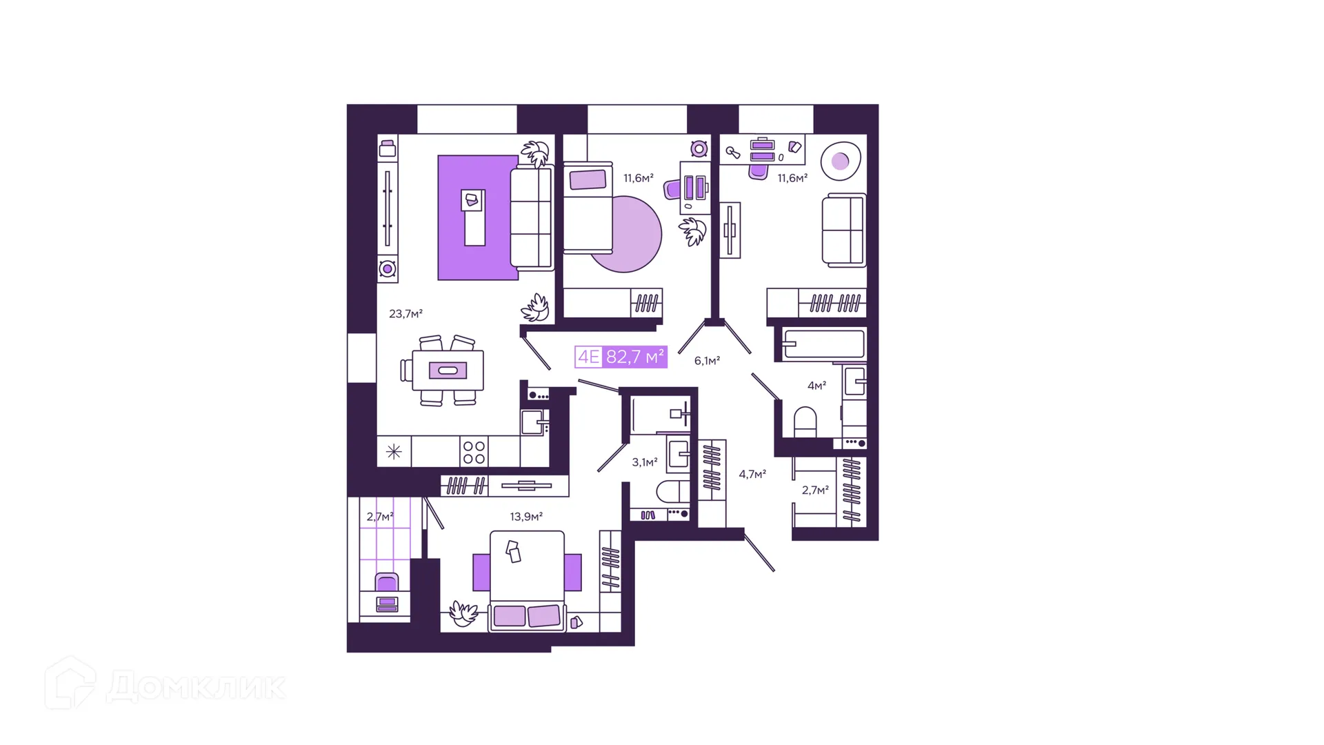 Фото квартиры в ЖК Дом бизнес-класса "Fors"