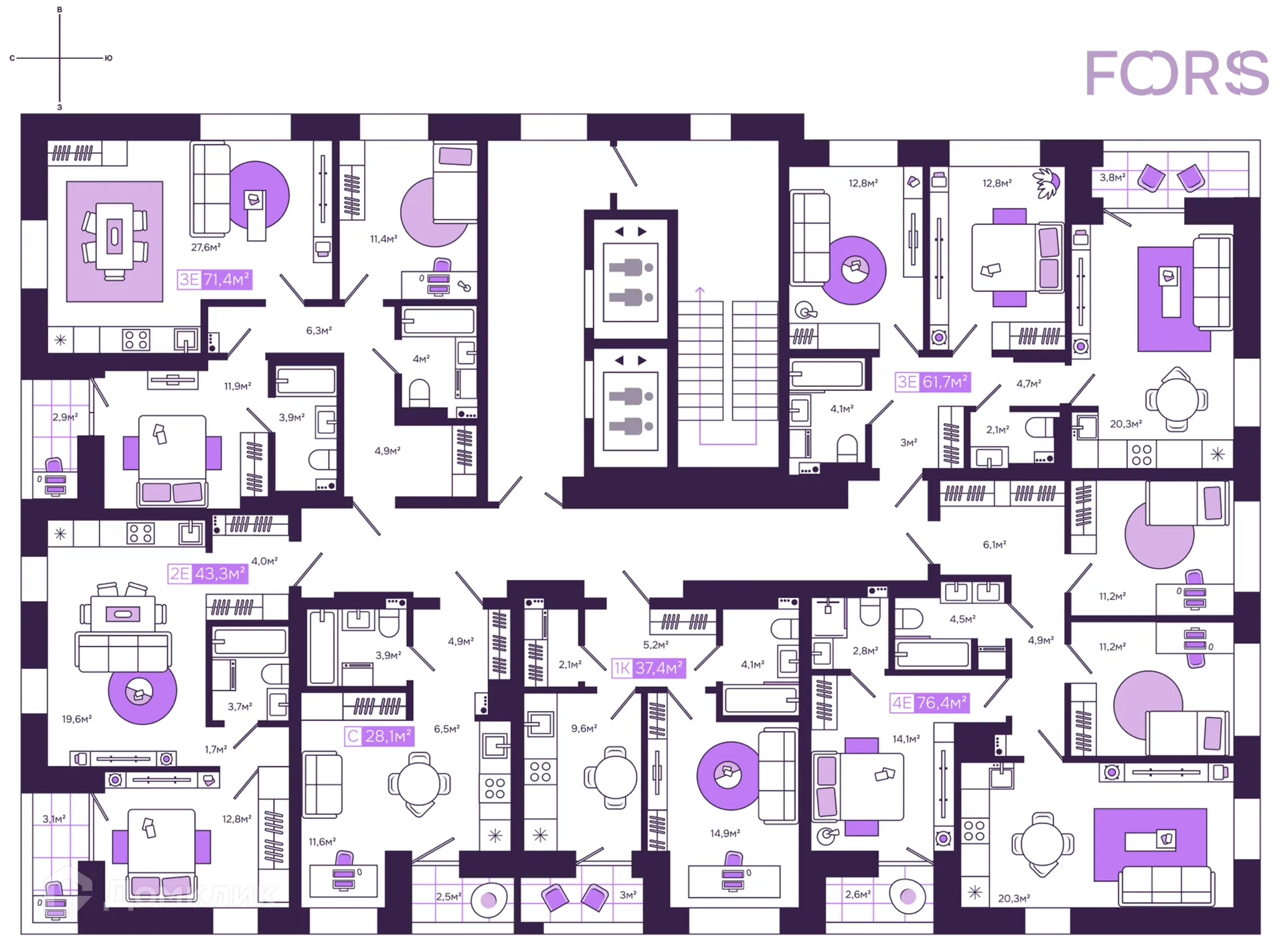 Фото квартиры в ЖК Дом бизнес-класса "Fors"
