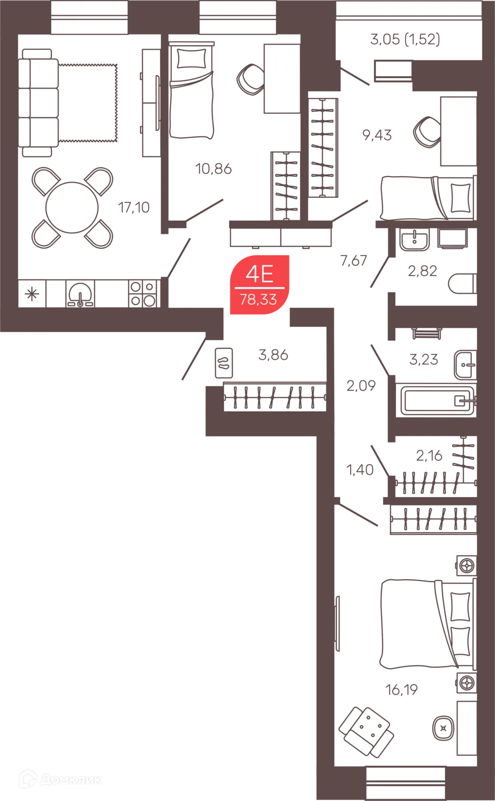 Фото квартиры в ЖК Микрорайон Романовский