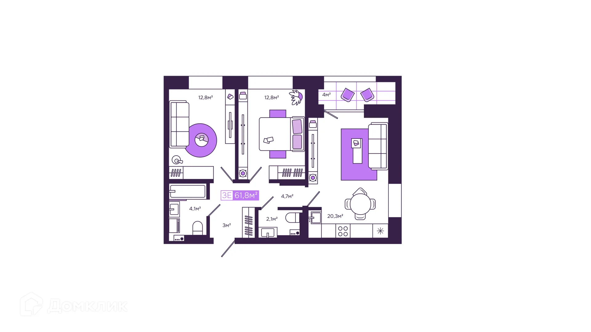 Фото квартиры в ЖК Дом бизнес-класса "Fors"