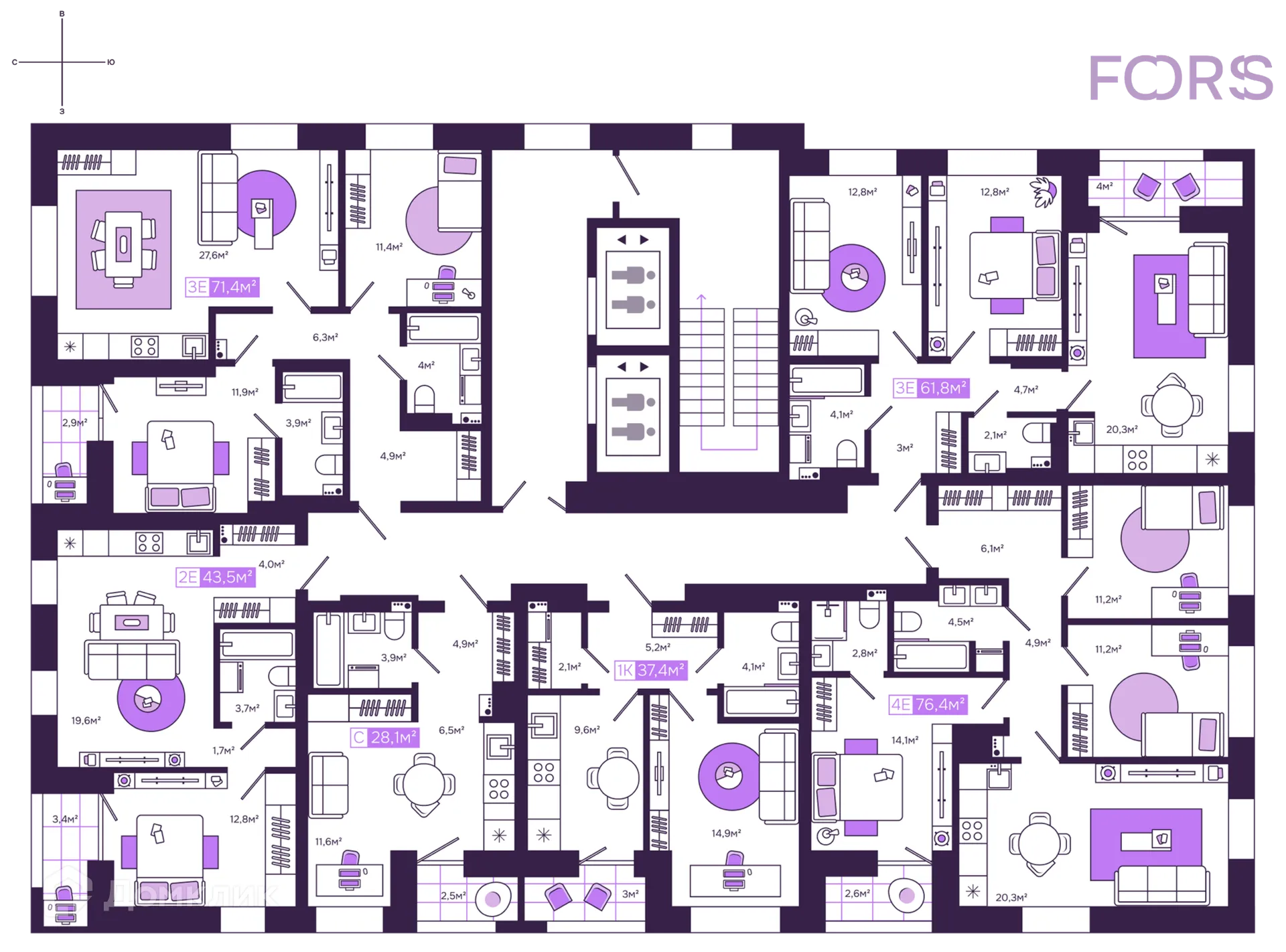 Фото квартиры в ЖК Дом бизнес-класса "Fors"
