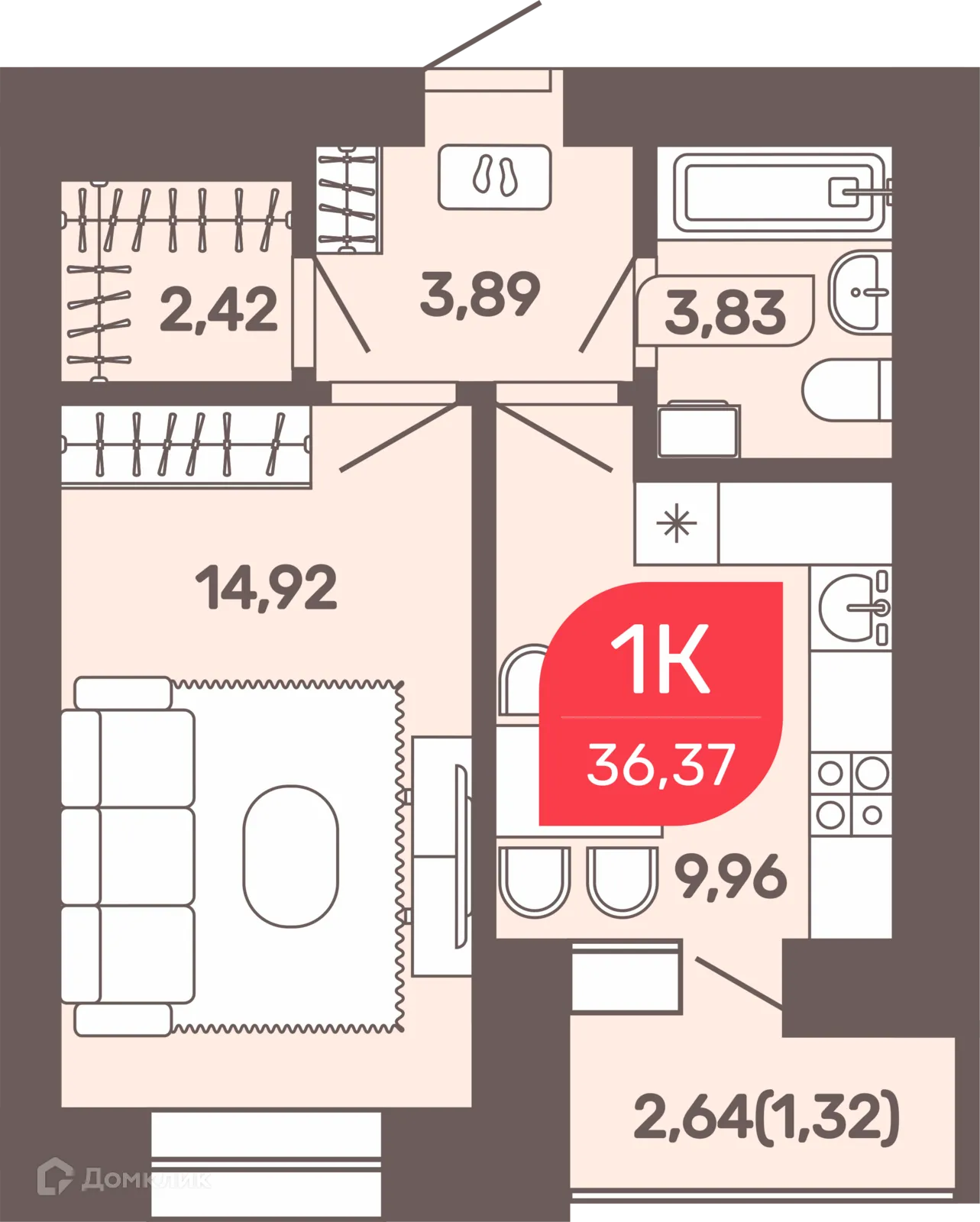 Фото квартиры в ЖК Микрорайон Романовский