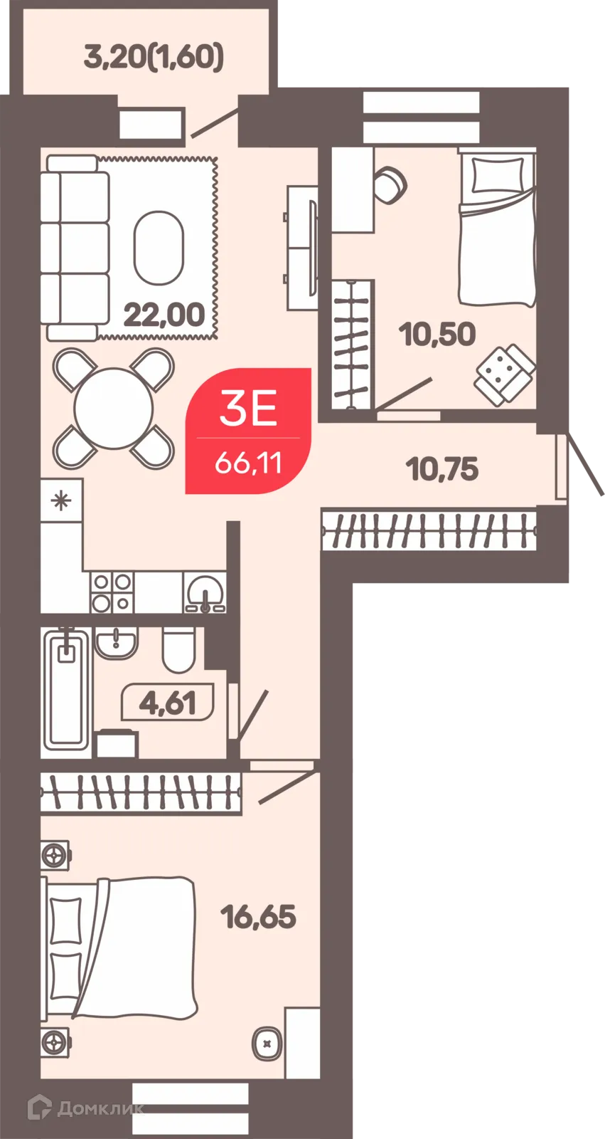 Фото квартиры в ЖК Микрорайон Романовский