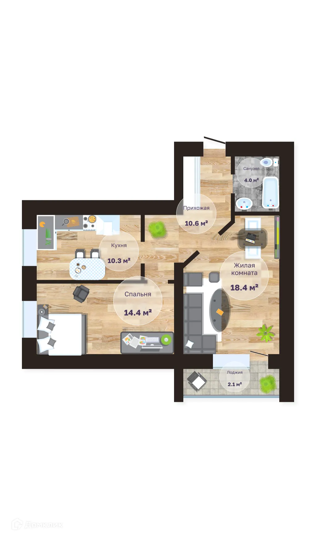 Фото квартиры в ЖК Багульник