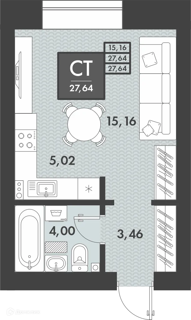 Фото квартиры в ЖК PRO ЖК НА PROЕЗЖЕЙ