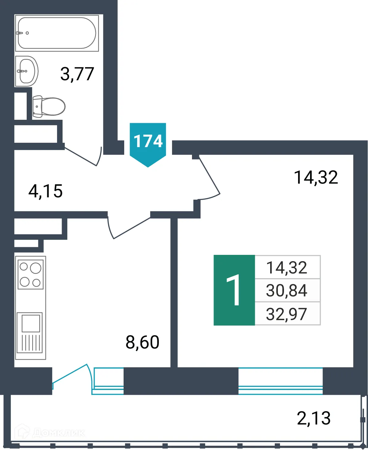 Фото квартиры в ЖК Красивый
